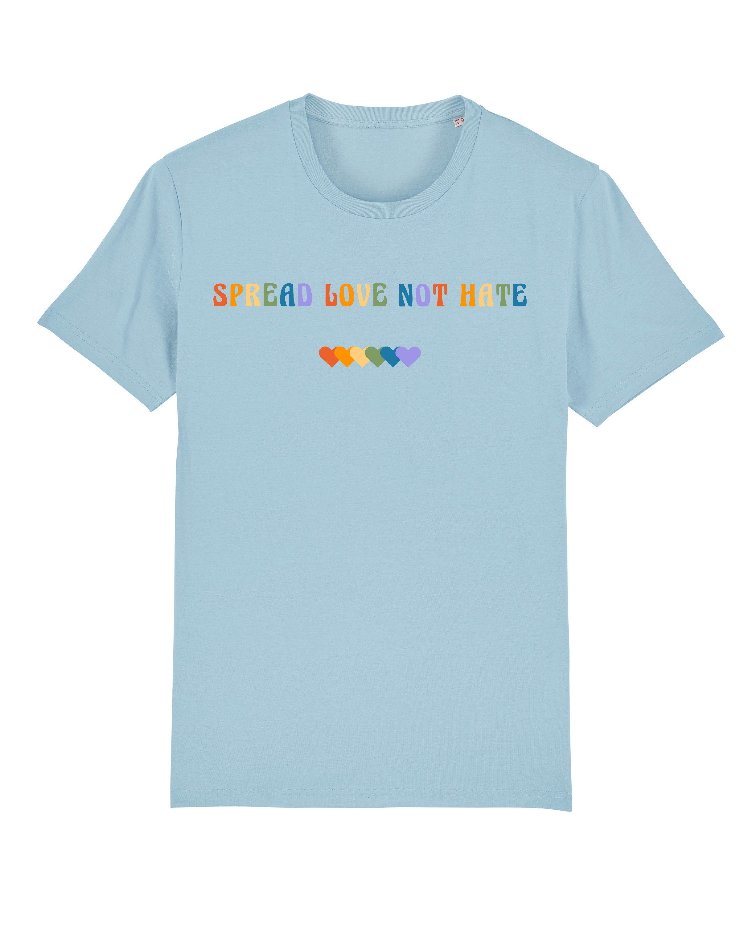 wat? Apparel Print-Shirt Spread Love not Hate (1-tlg) hellblau