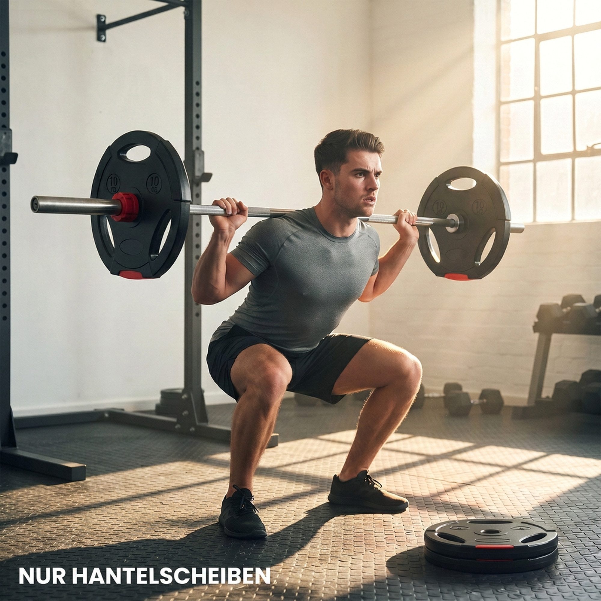 SPORTNOW Hantelscheiben 4er Set Hantelgewichte 2 x 5 kg/10kg Gewichte Set Gewichtsscheiben, 30 kg, für 2,5 cm Hantelstange, Ø 25 mm Bohrung, Schwarz