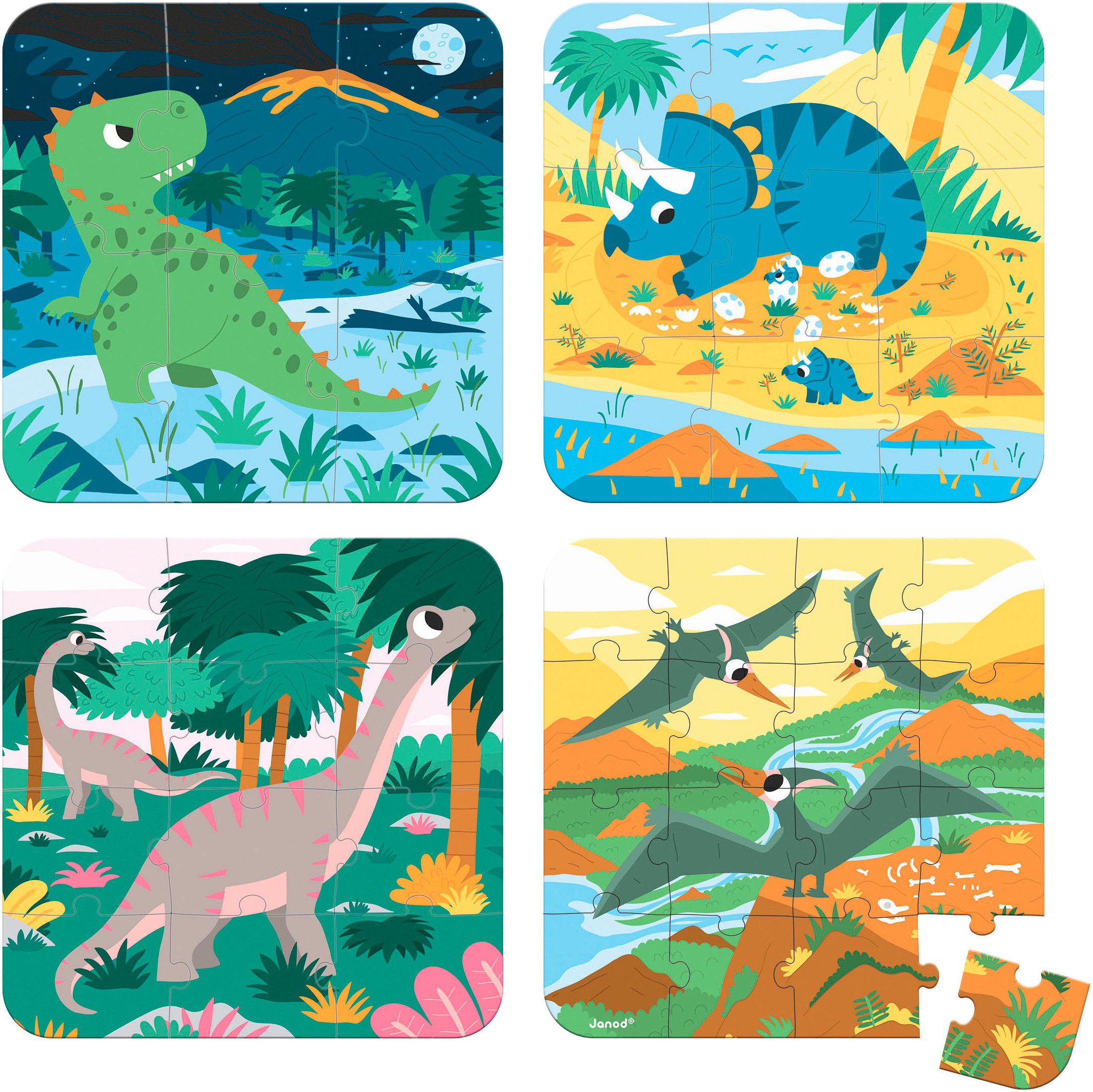Janod Puzzle Dinosauerier, 43 Puzzleteile, FSC® - schützt Wald günstig online kaufen