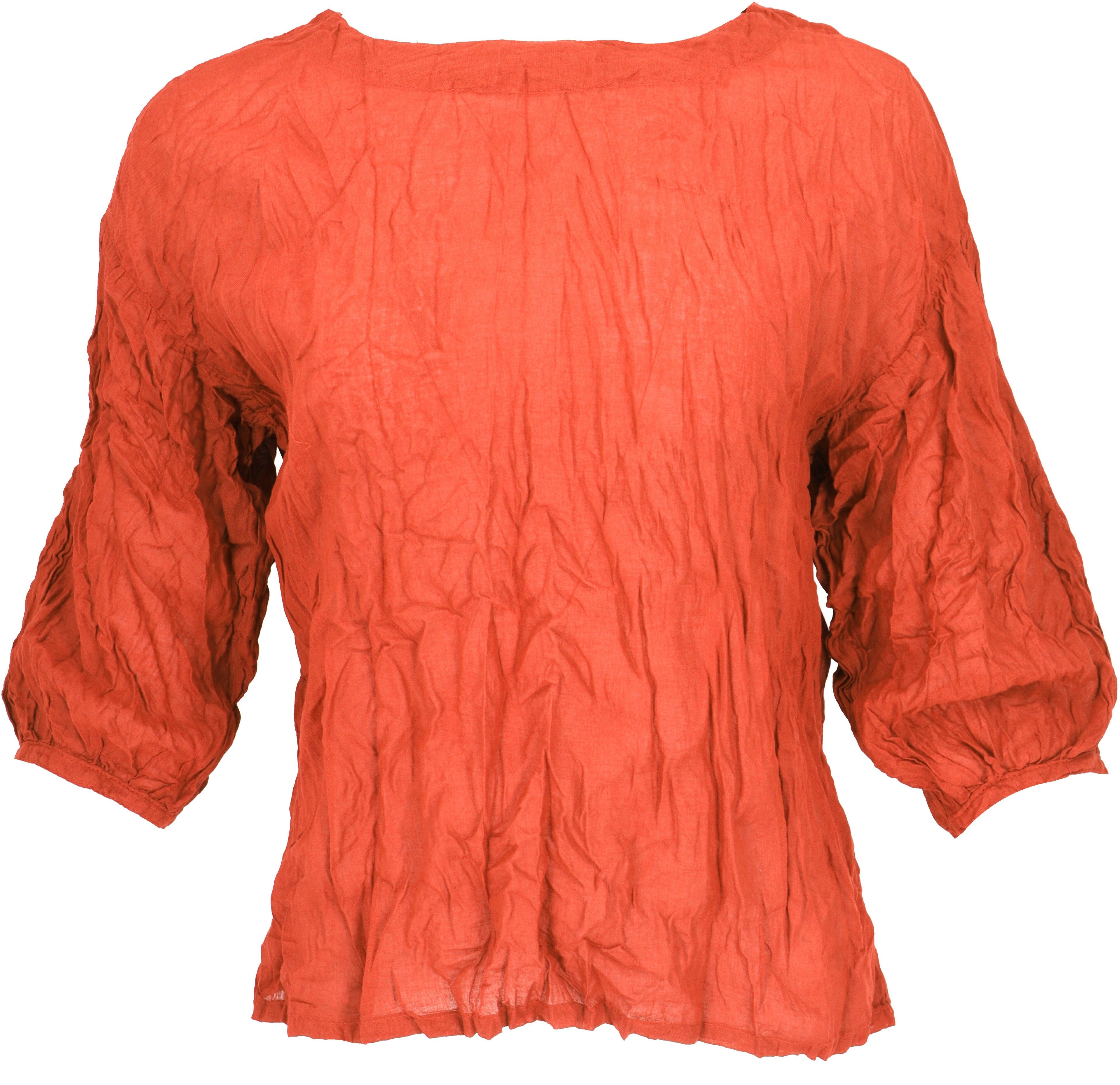 Longbluse Crash alternative Krinkelbluse, orange Blusenshirt, Bekleidung Guru-Shop Blusentop.. Boho