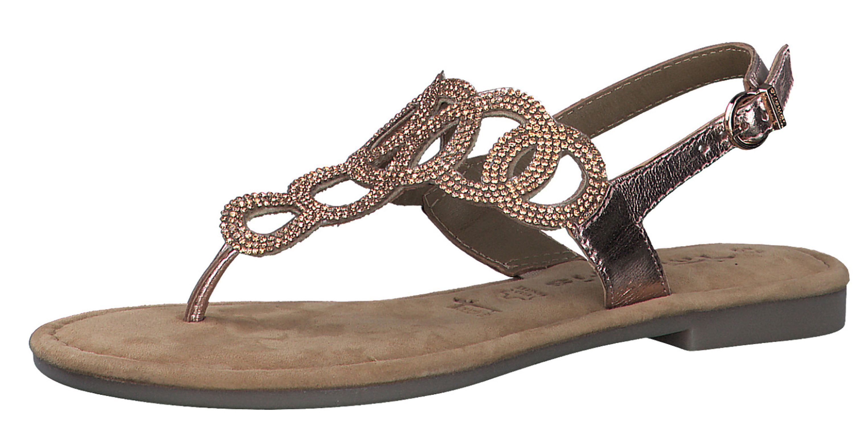 TAMARIS Comfort TC Vegan Damessandalen, beige/goud, 38 EU
