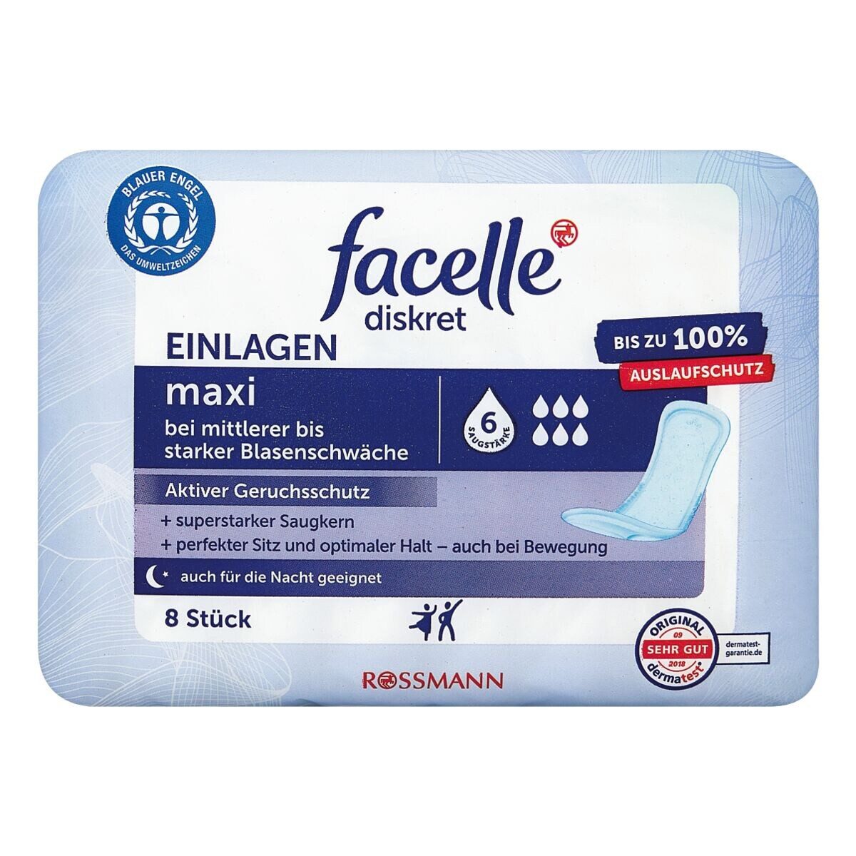 facelle Inkontinenz-Einlage Maxi, 6, 8-St., Saugstärke 6