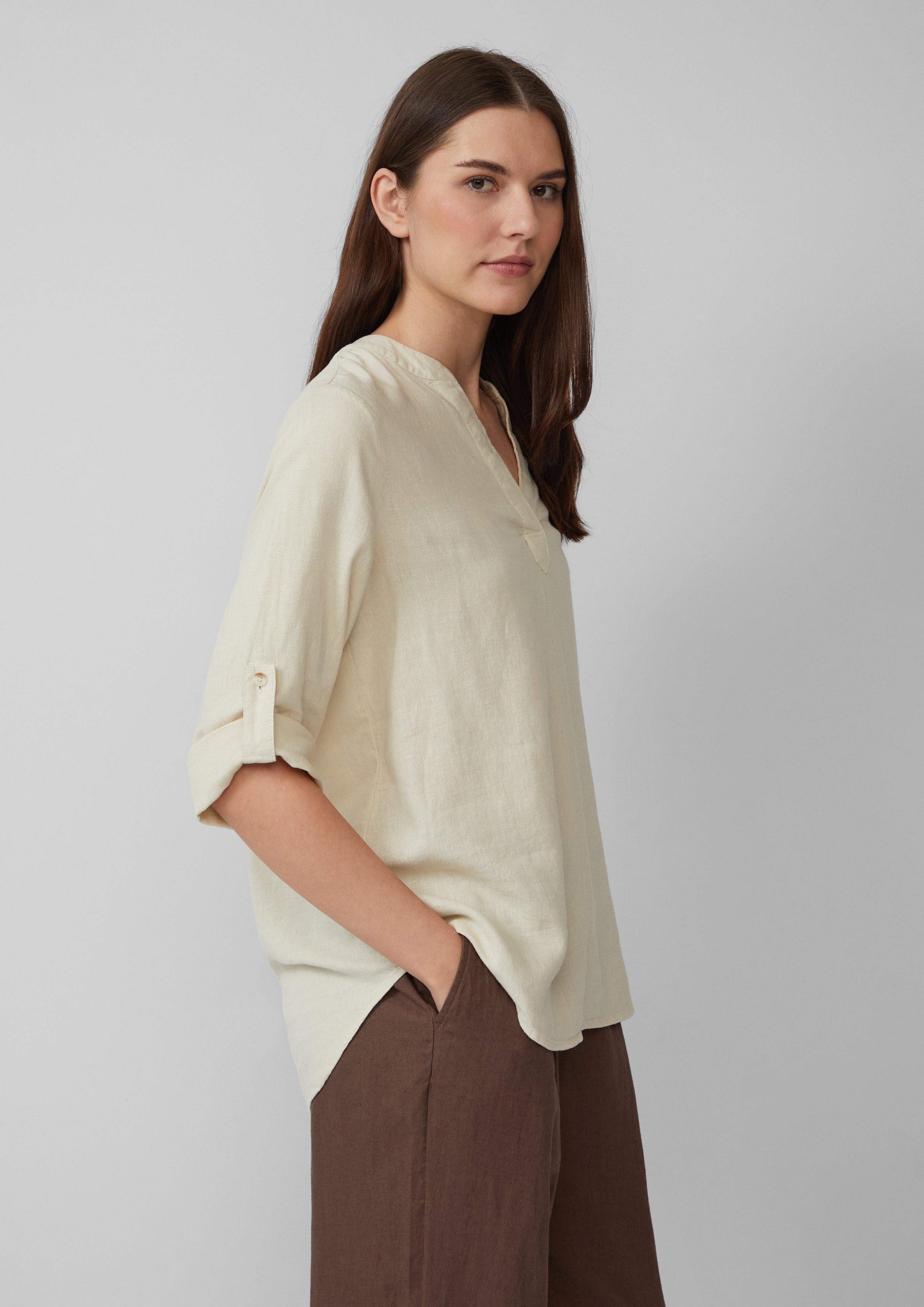 s.Oliver Langarmbluse Bluse aus Leinenmix mit günstig online kaufen