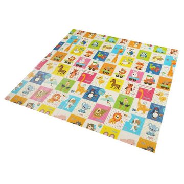 Baby Vivo Spielmatte Spielmatte / Spielteppich für Kinder mit Tieren 200 x 180 cm - Zoo