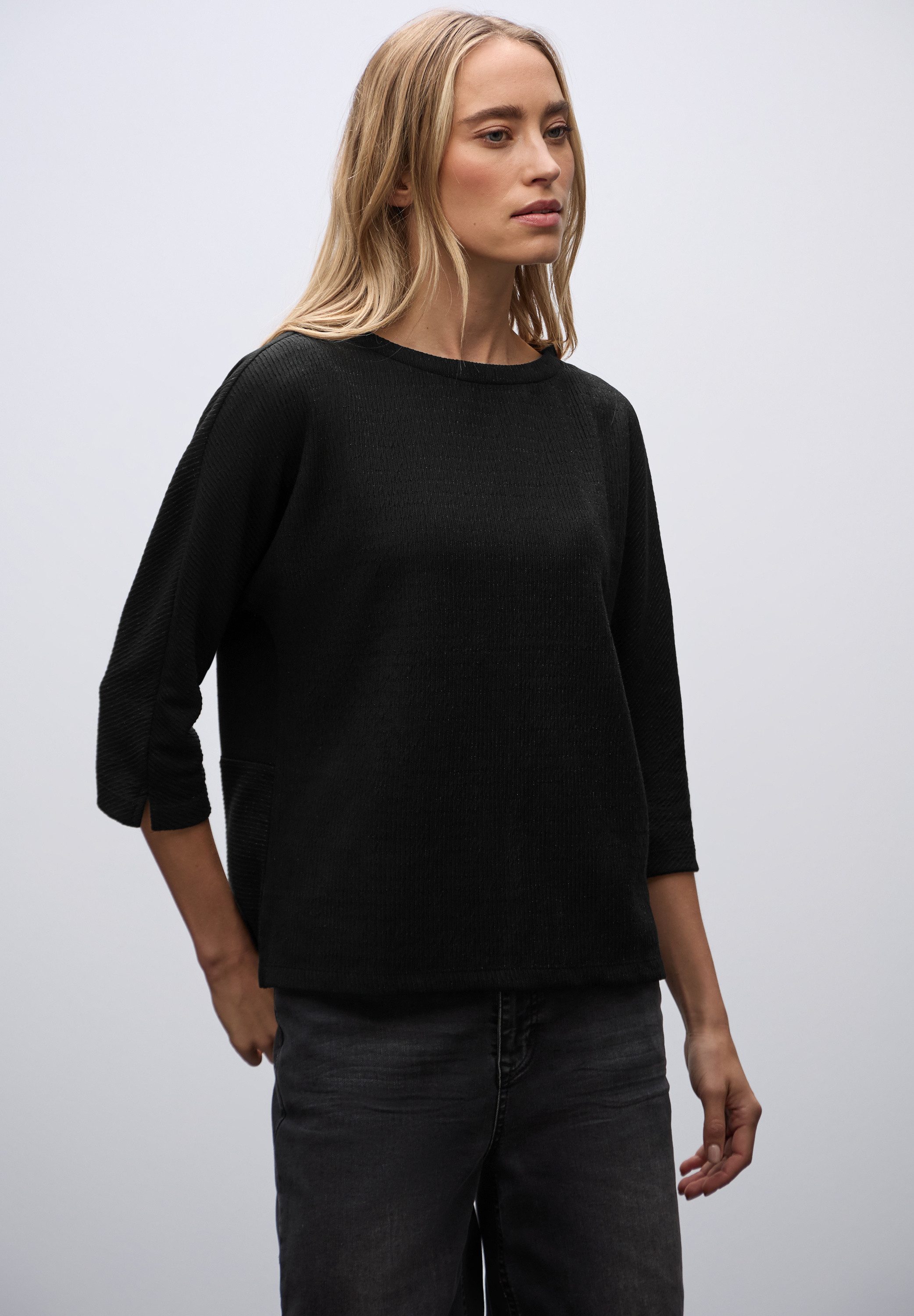 STREET ONE 3/4-Arm-Shirt im Glitzer-Look günstig online kaufen