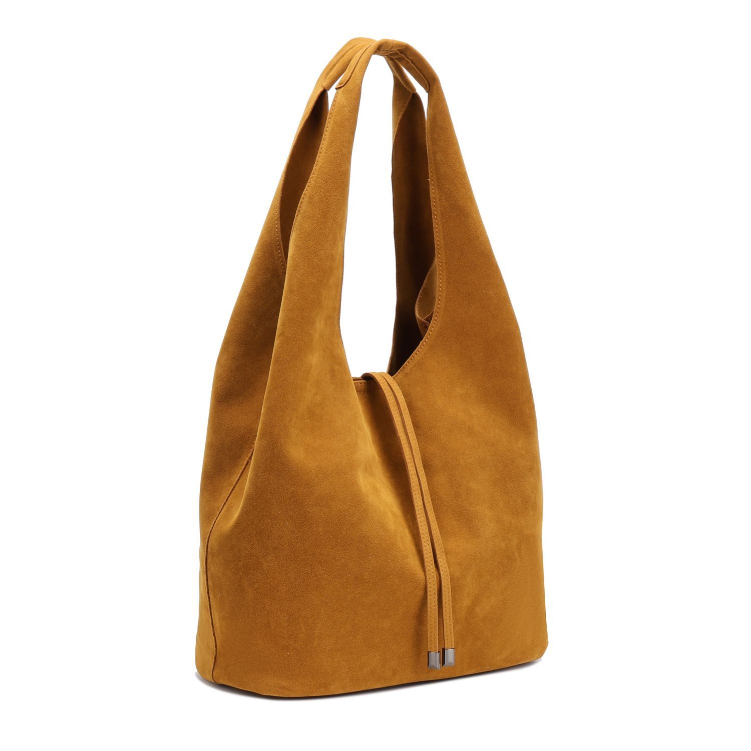 ITALYSHOP24 Schultertasche Damen Tasche Set 2in1 Shopper Hobo Bag Handtasche Crossbody Velours (Spar-Set 2 in1 Hobo + Crossbody Bag / Schmucktasche, Leichtgewicht, Wildleder Optik), Umhängetasche Workbag Body Bag Beuteltasche Freizeit Wildleder Optik
