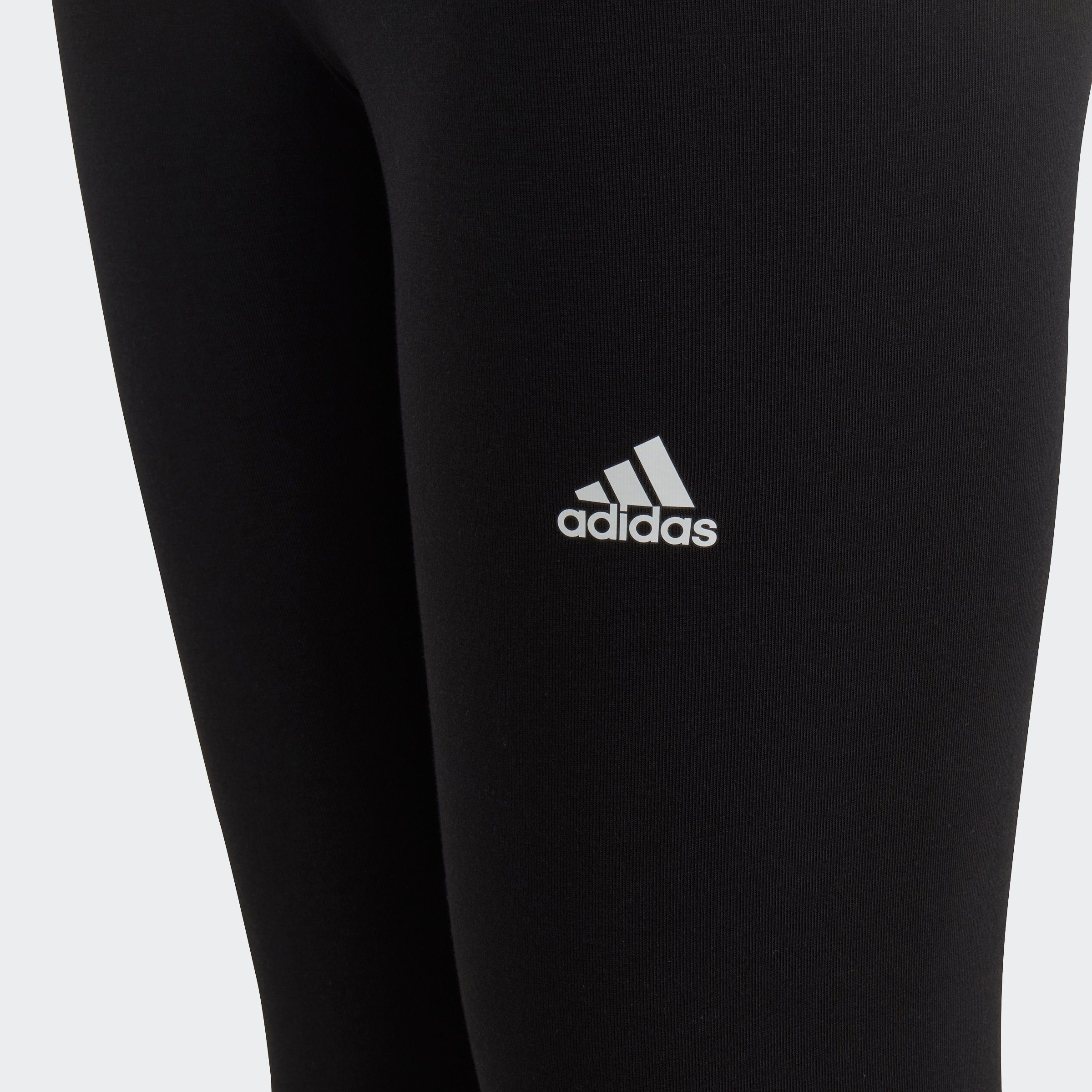 adidas Sportswear Trainingstights ESSENTIALS Black (1-tlg) COTTON White LINEAR LOGO 