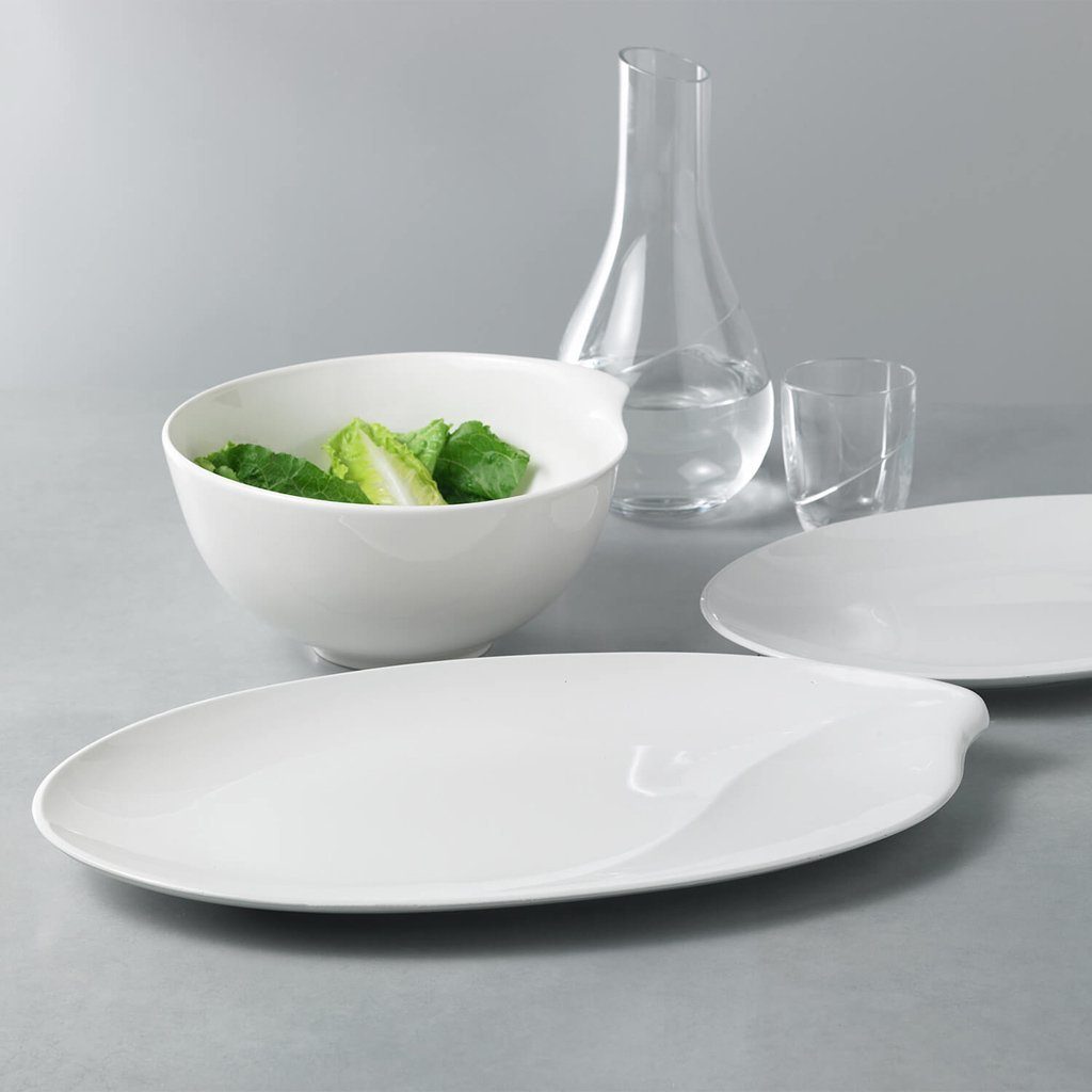 Villeroy & Boch Servierplatte Flow ovale Platte 36 cm, Porzellan, (1-tlg), Premium Porcelain, mikrow.- & spülm.sicher, Made in Germany