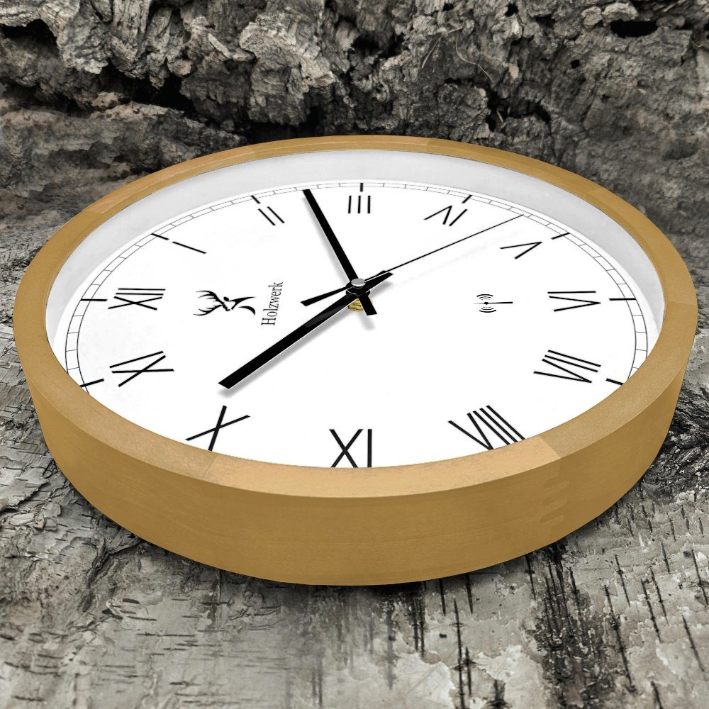 Holzwerk Funkwanduhr Designer Loft Funk Holz günstig online kaufen