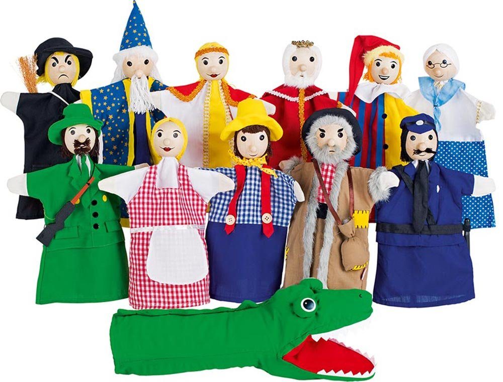 goki Handpuppe Handpuppenset 2 (12-tlg), für Kasperle- und Puppentheater günstig online kaufen