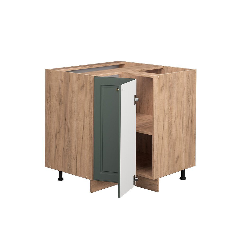 Vicco Eckunterschrank Fame-Line, Grün-Gold Landhaus/Goldkraft Eiche, günstig online kaufen