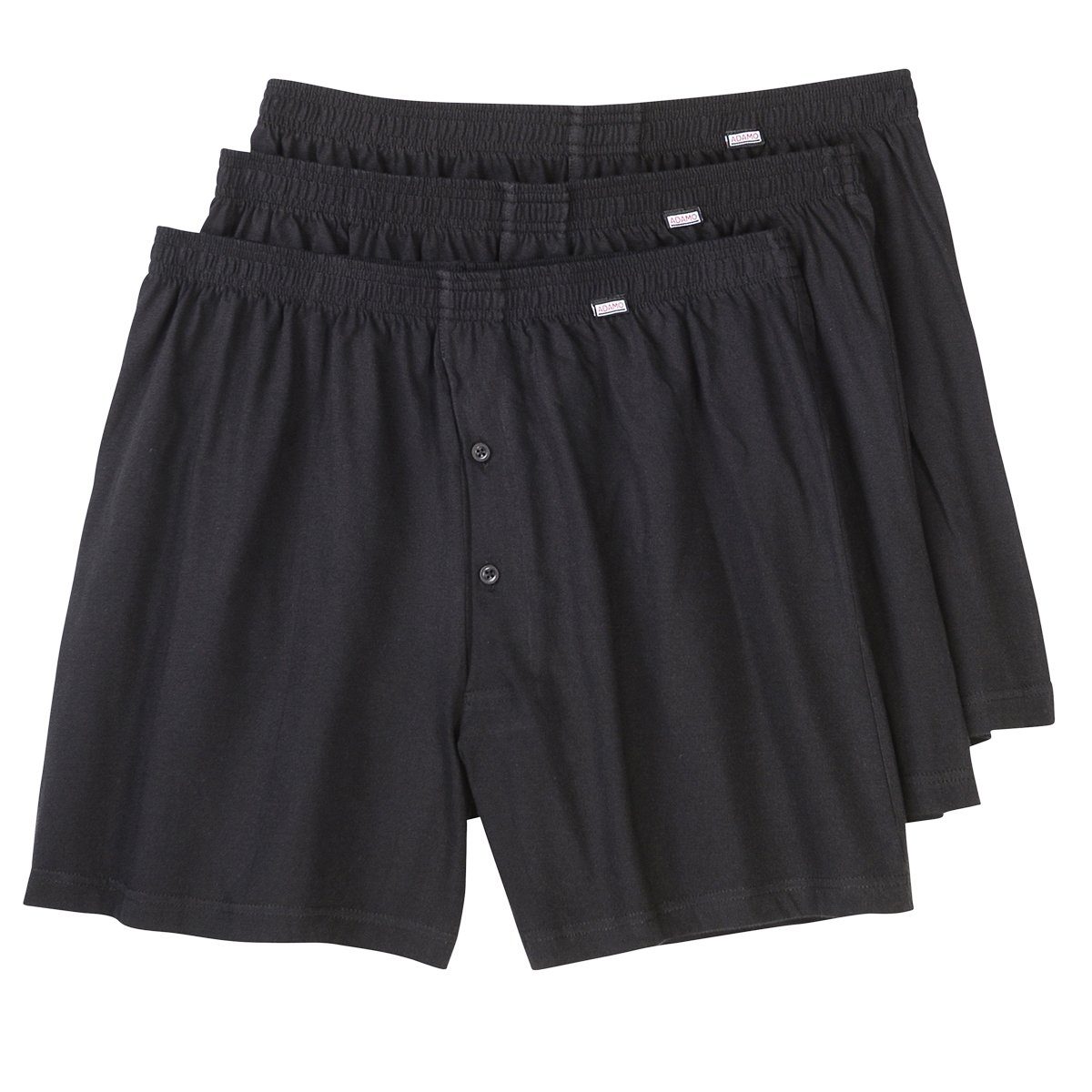 Boxershorts Adamo Übergrößen Boxershorts schwarz 3er-Pack