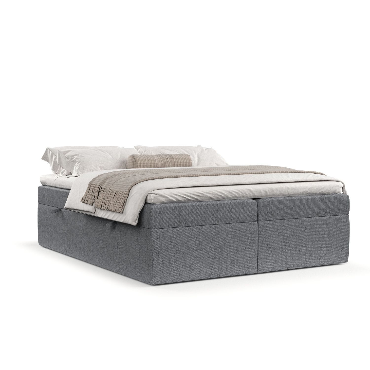 Maison de Rêve Boxbett Lennon mit Bettkasten (Matratze, Stauraum, Topper), Boxspringbett mit Bonellmatratze H3, Doppelbett, inkl. Topper
