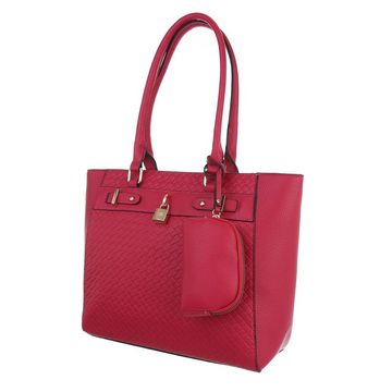 Ital-Design Schultertasche Mittelgroße, Damentasche Shopper Handtasche mit extra-Tasche
