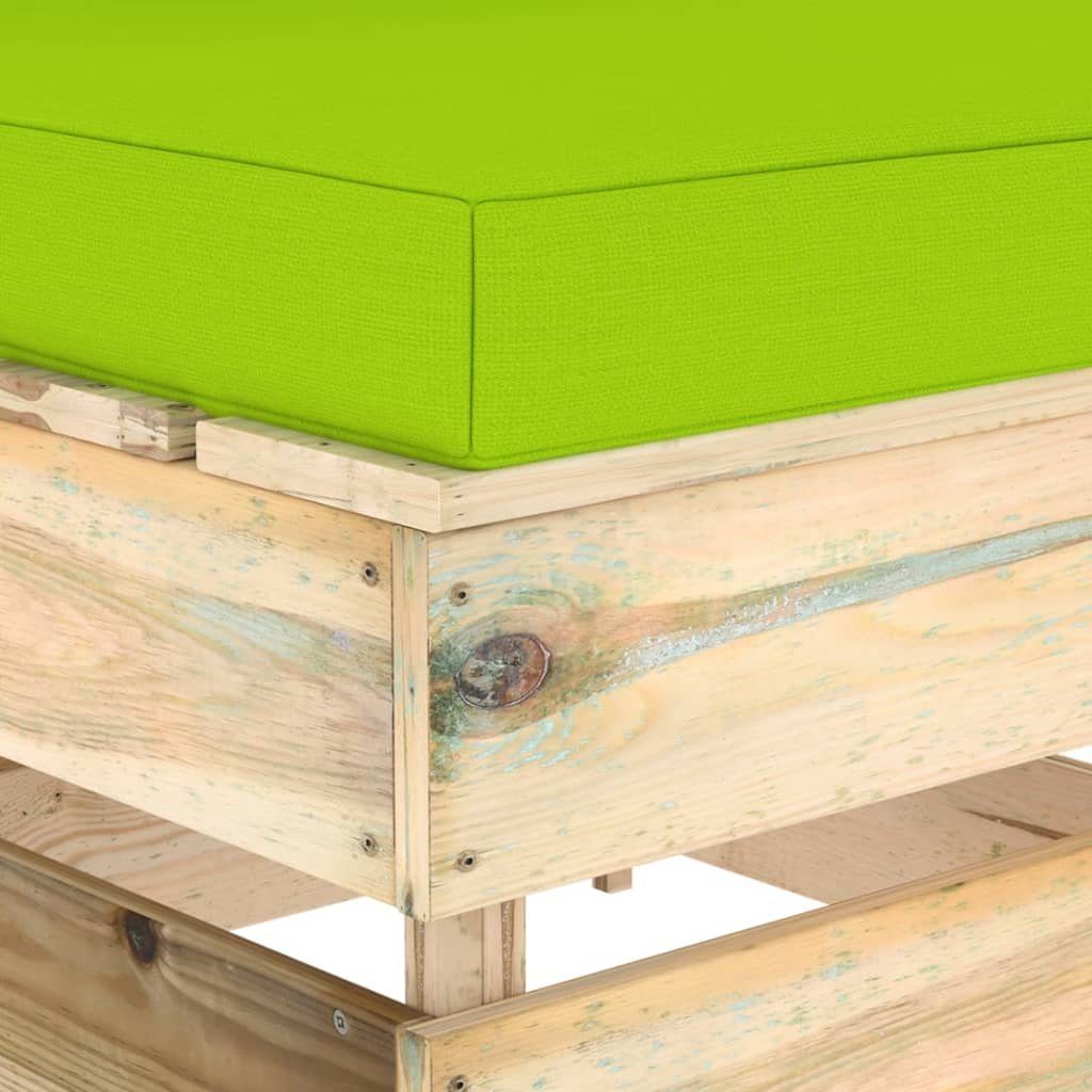 Kissen Teile Holz, mit Modulares Grün Hellgrün Imprägniertes 1 Mittelsofa vidaXL und Loungesofa Braun