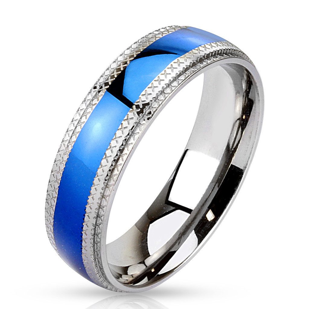 Taffstyle Fingerring Freundschaftring Silber Tribal Blau günstig online kaufen