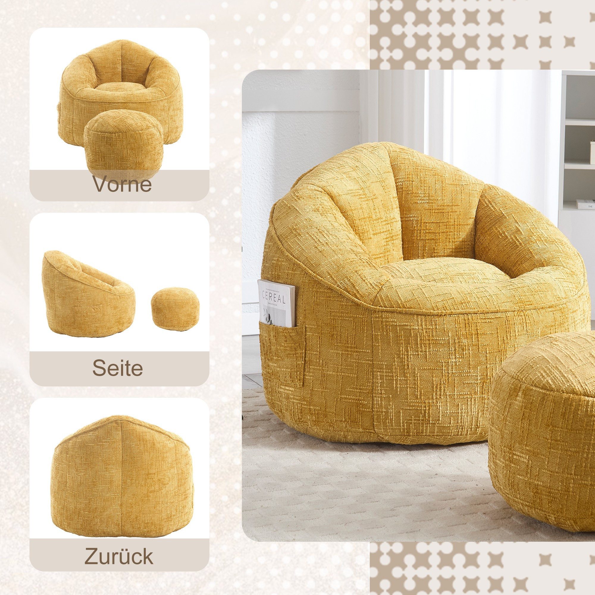BlingBin Sitzsack Memory Schaumstoff-Sitzsack Sessel Beanbag günstig online kaufen