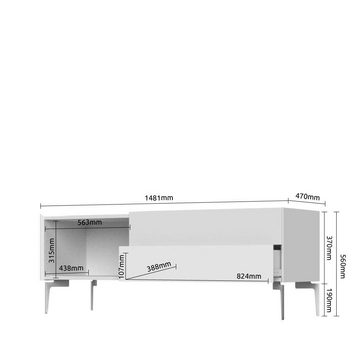 Places of Style TV-Board Sky45, Lackiert mit wasserbasiertem UV-Lack