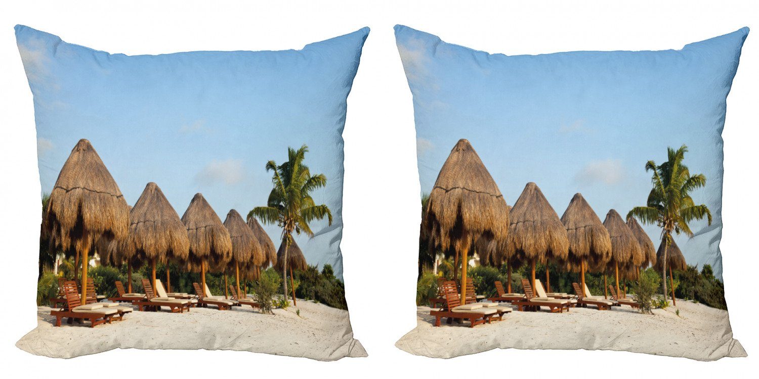 Playa Cacun Doppelseitiger Digitaldruck, Modern Accent Strand-Bild (2 Abakuhaus Stück), Carmen del Kissenbezüge