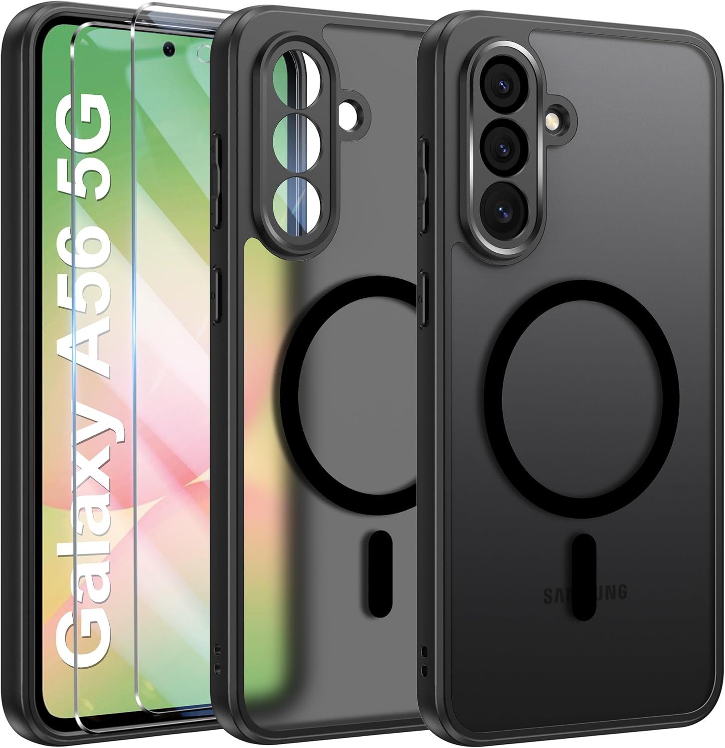 MSM Handyhülle Hülle + 2X Schutzglas für Samsung Galaxy A56 5G Panzerfolie MagSafe 9H