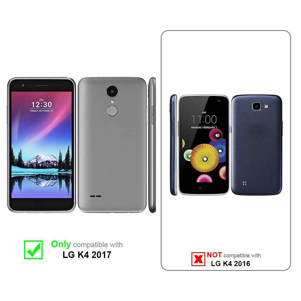 Cadorabo Handyhülle für LG K4 2017 Hülle LG K4 2017, Schutzhülle Hülle mit Standfunktion, Magnetverschluss und Kartenfach