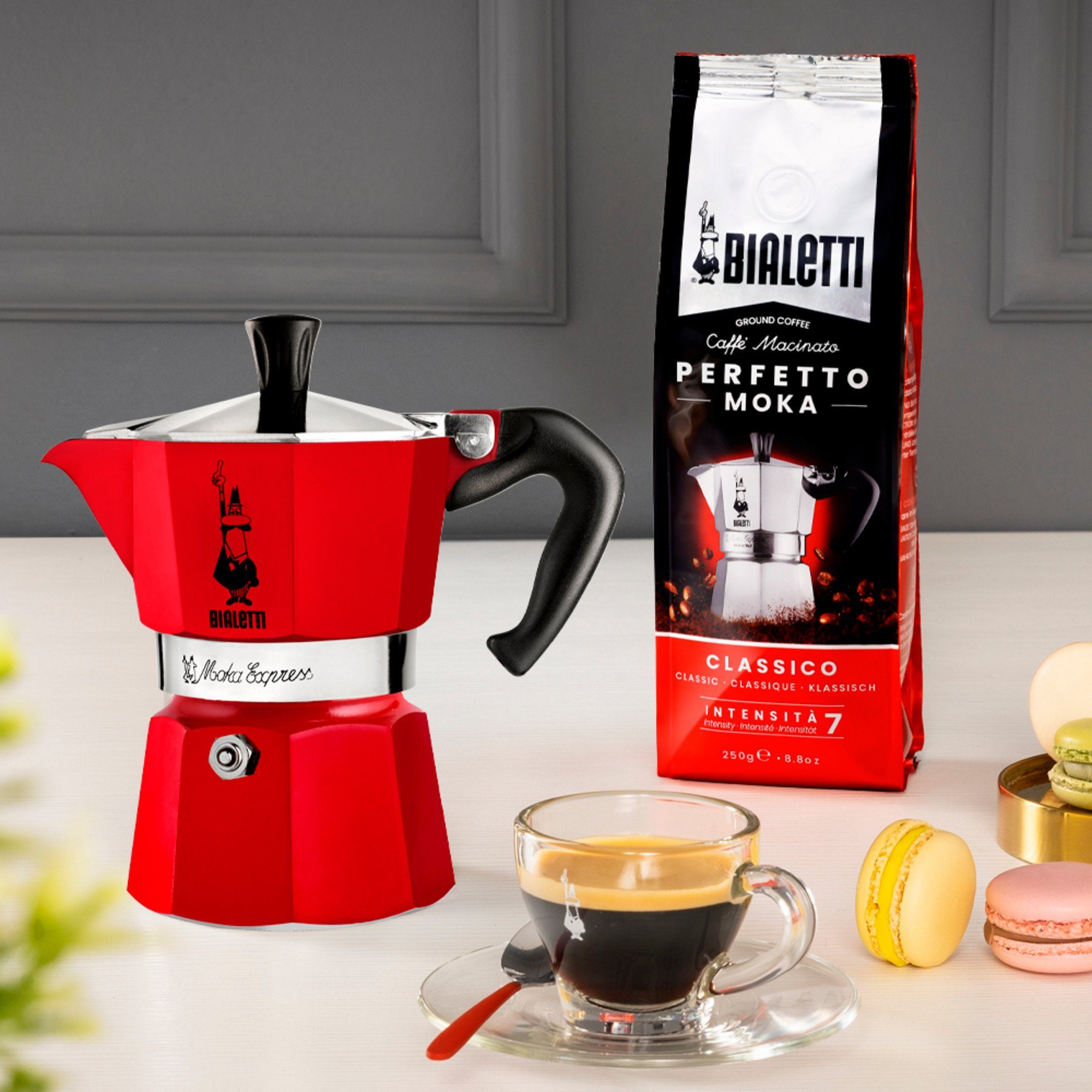 Tasse) Kaffeebereiter Express, BIALETTI (1 Bialetti Moka Espressomaschine,