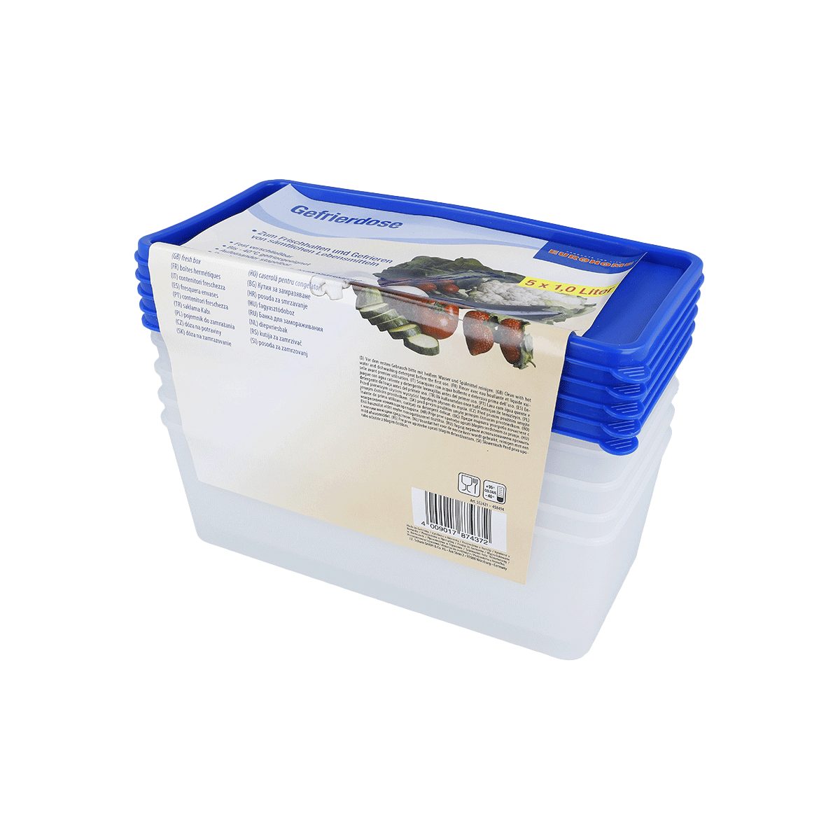 EUROHOME Vorratsdose Gefrierdosen Set 1L zum Frischhalten und Gefrieren, Kunststoff, (Set, 1-tlg., Frischhaltedose im 5er Set), Gefrierdosen mit fest Deckel - Vorratsdosen Set