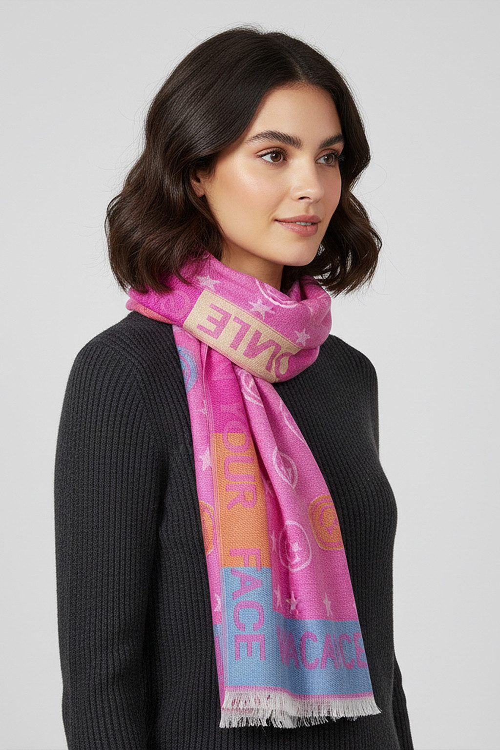 Faera Modeschal Leicht und Warm für Herbst und Winter, (1-St), 9432 in Pink günstig online kaufen