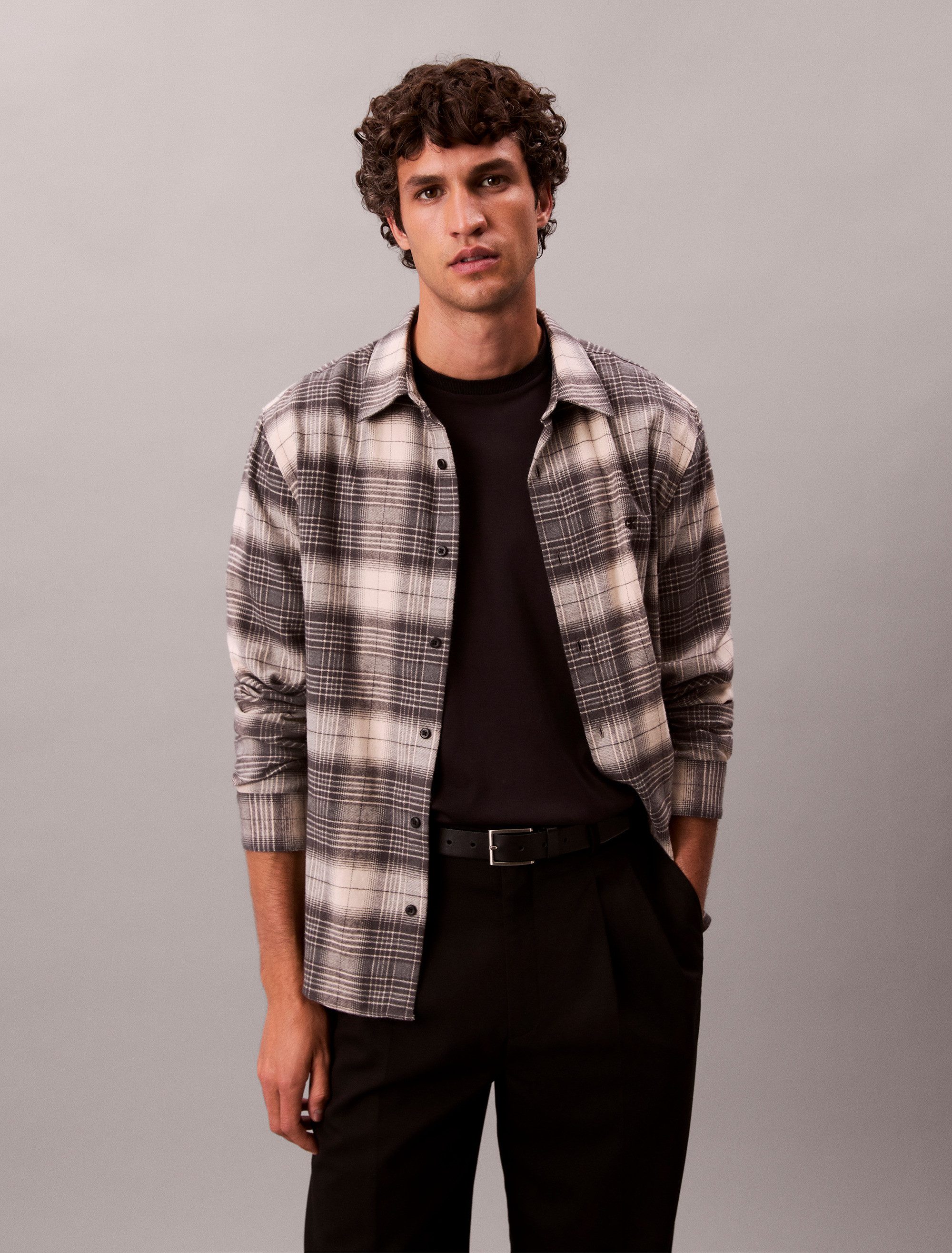 Calvin Klein Jeans Langarmhemd LS BRUSHED PLAID EASY SHIRT Mit Rundhalsauss günstig online kaufen