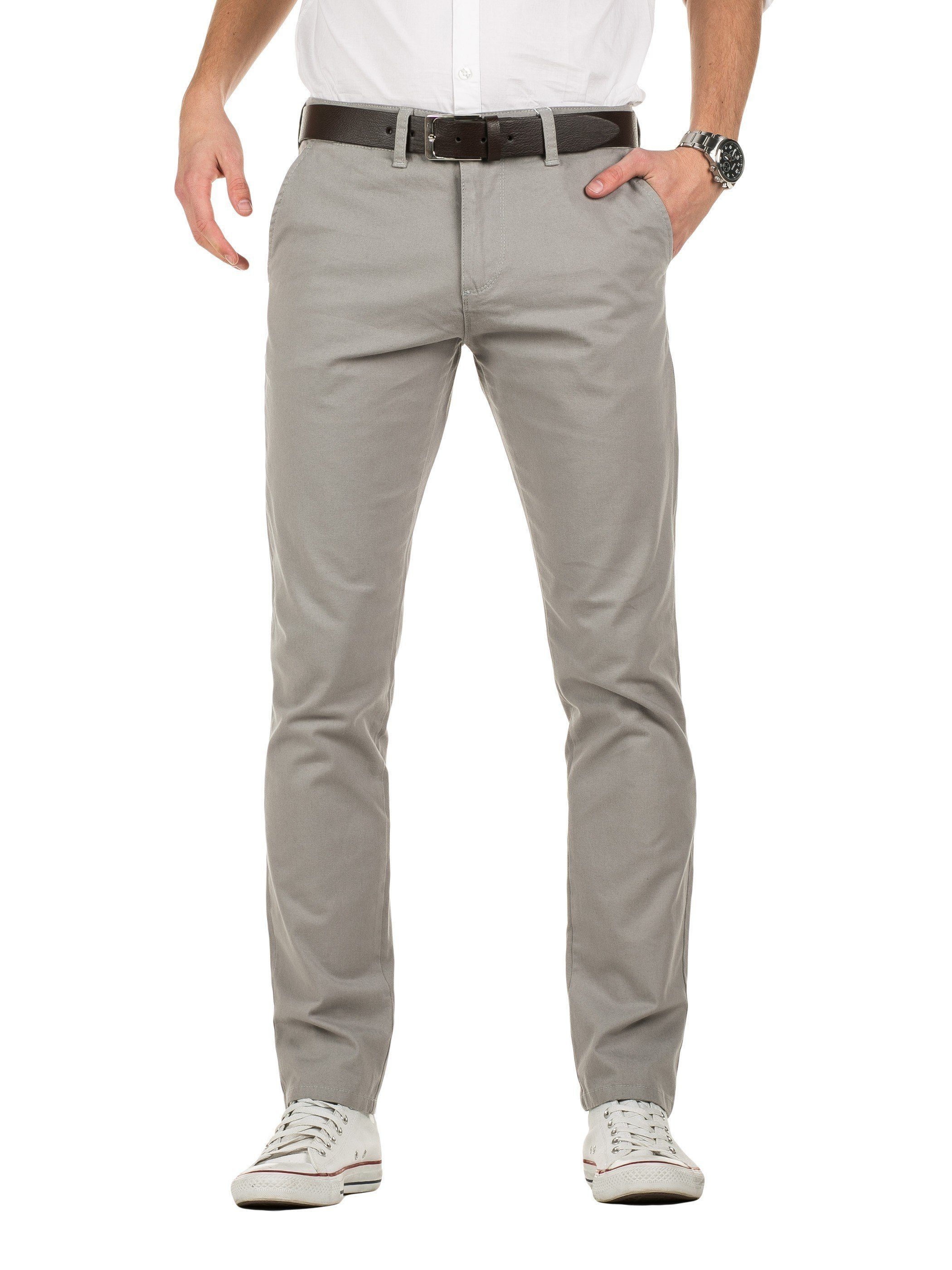 Yazubi Chinohose Kyle Chino-Hose mit Gürtel Grau (grey gull 173802)