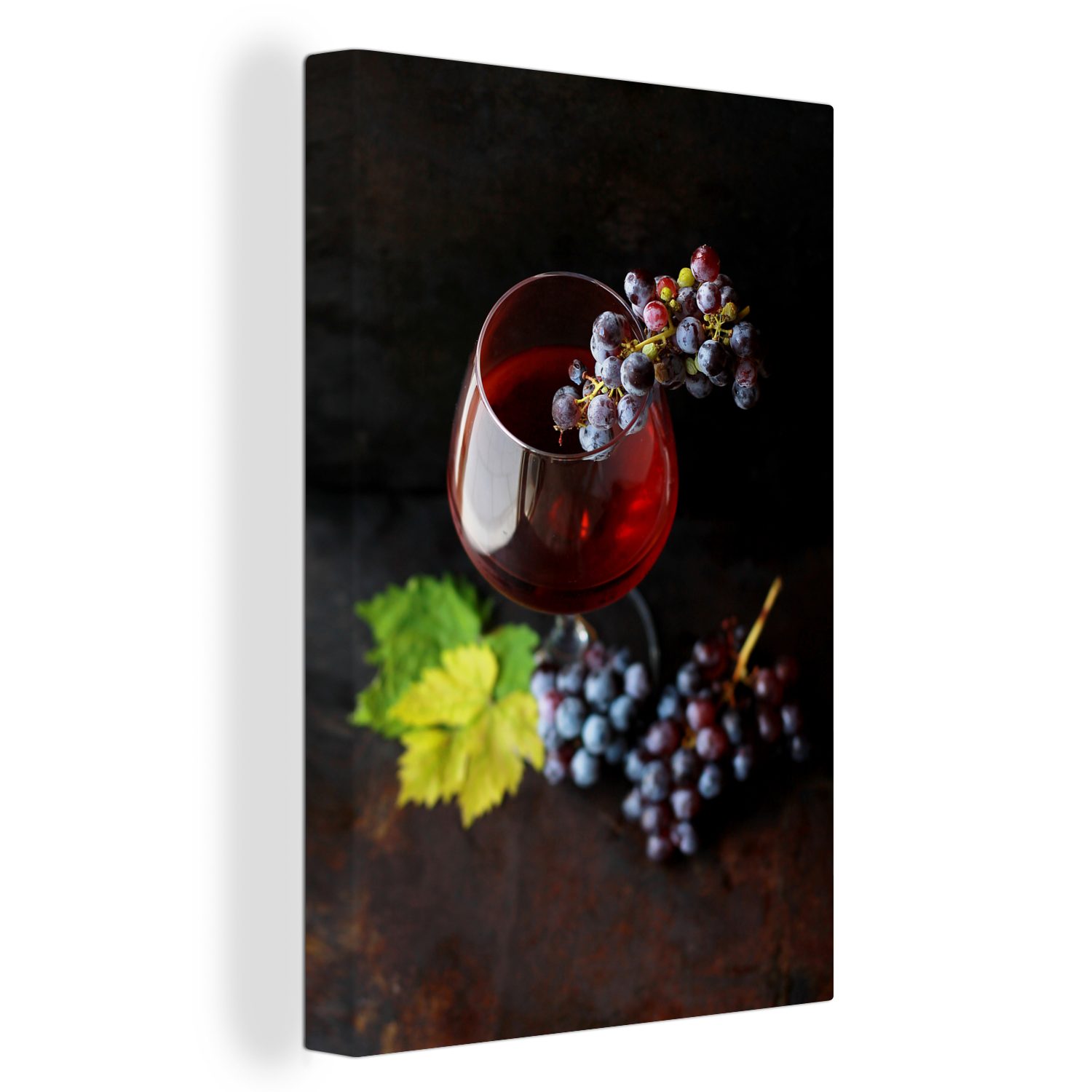 OneMillionCanvasses® Leinwandbild Weintraube - Blau - Wein, (1 St), Leinwandbild fertig bespannt inkl. Zackenaufhänger, Gemälde, 20x30 cm