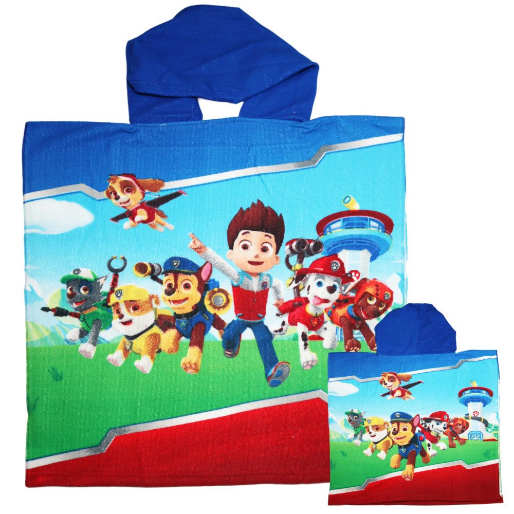 PAW PATROL Badeponcho PAW Patrol Kinder Jungen Poncho Badetuch Badeponcho, Polyester, 55x55 cm