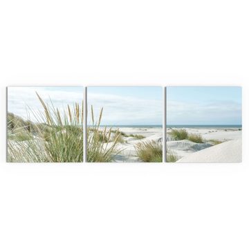 DEQORI Glasbild 'Dünen an Nordseeküste', 'Dünen an Nordseeküste', Glas Wandbild Bild schwebend modern