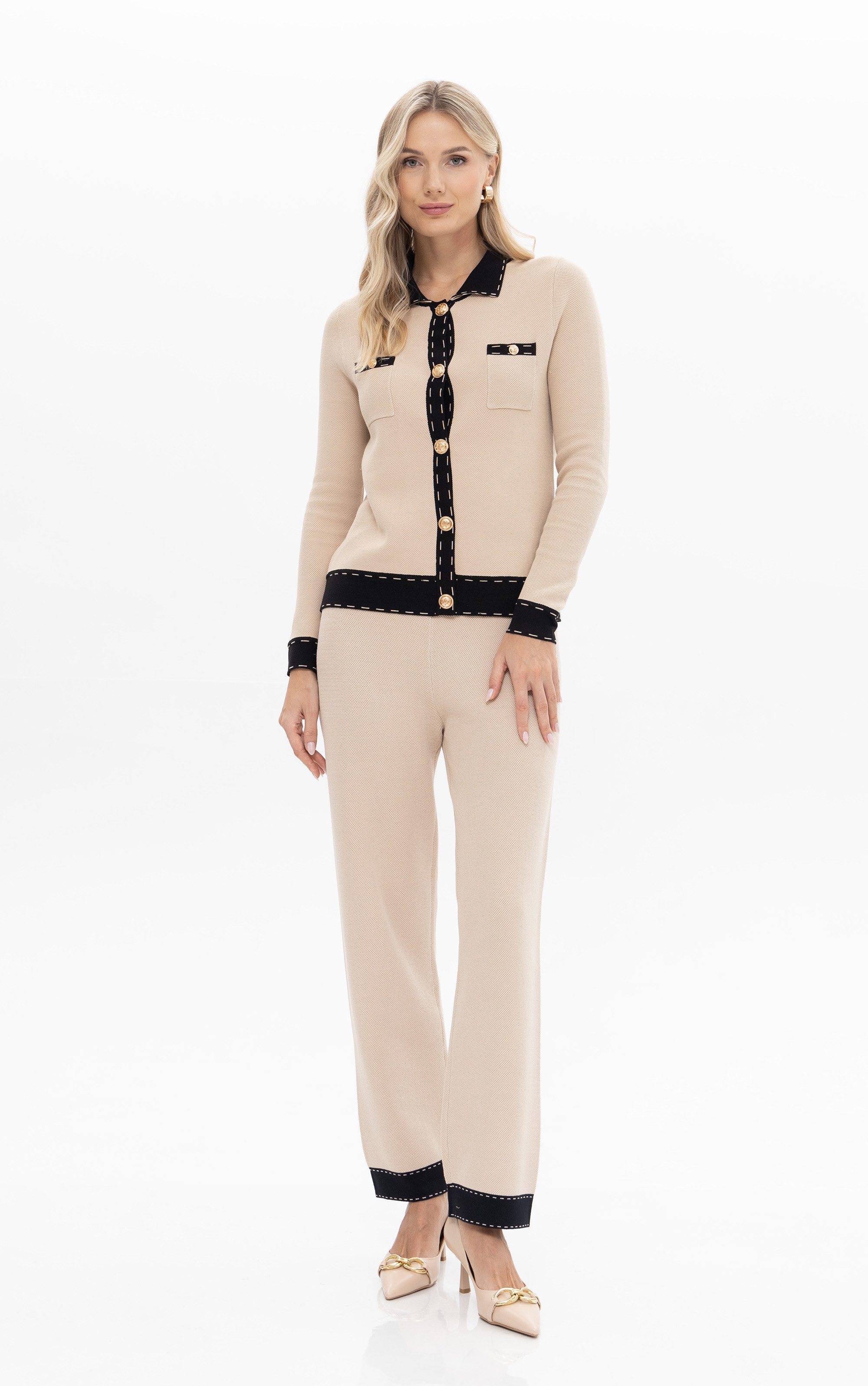 Passioni Strickhose mit Kontrastnähten günstig online kaufen