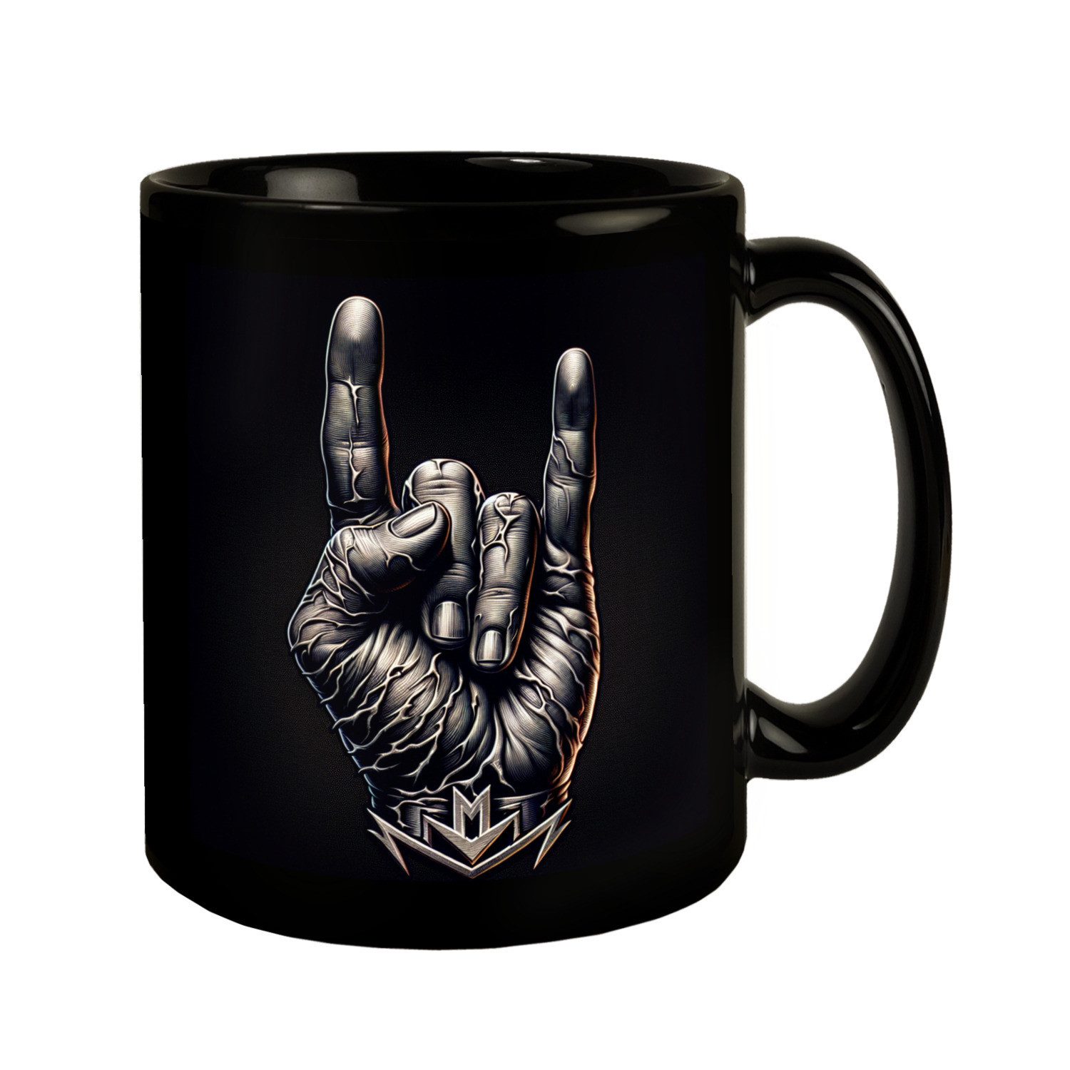 Tasse Heavy Metal Zeichen Tasse schwarz in Schwarz