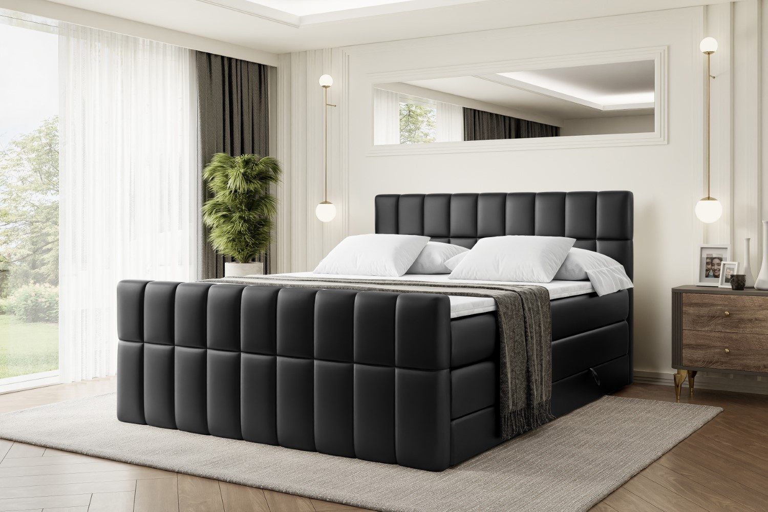 ALTDECOR Boxspringbett MIAMI-Z KING (Multipocket-Matratze H4, H3 Matratze B günstig online kaufen