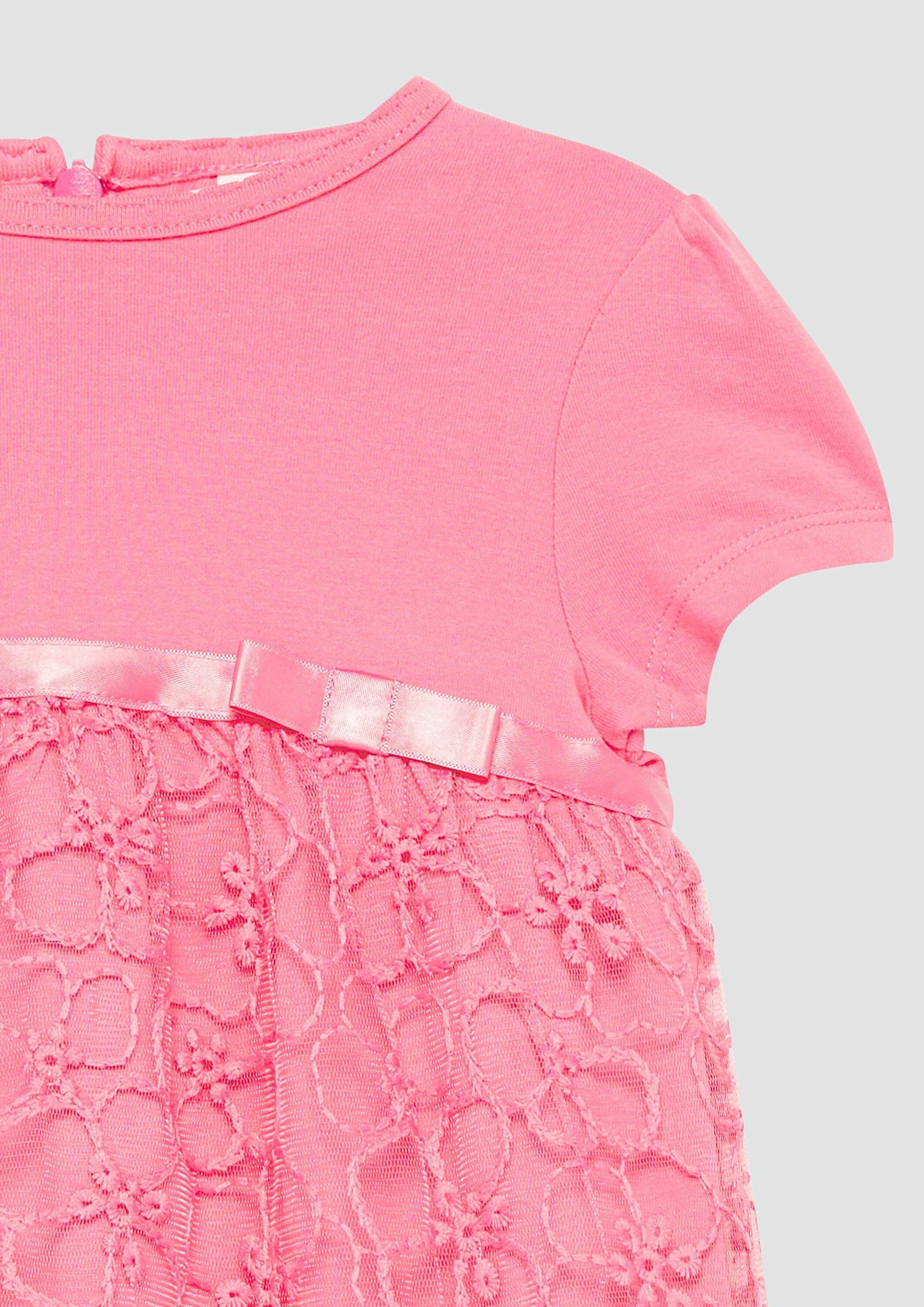 s.Oliver Minikleid Kleid Ausgestelltes Kleid mit Puffärmeln und floralem Muster