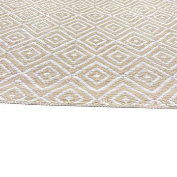 Outdoorteppich Kunststoff Outdoor-Teppich mit Rautenmuster in beige, Teppich-Traum, rechteckig