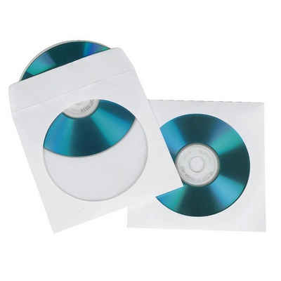 Hama CD-Hülle CD-, DVD Papier Schutzhüllen, Weiß, 100er Pack, Leerhülle aus Papier