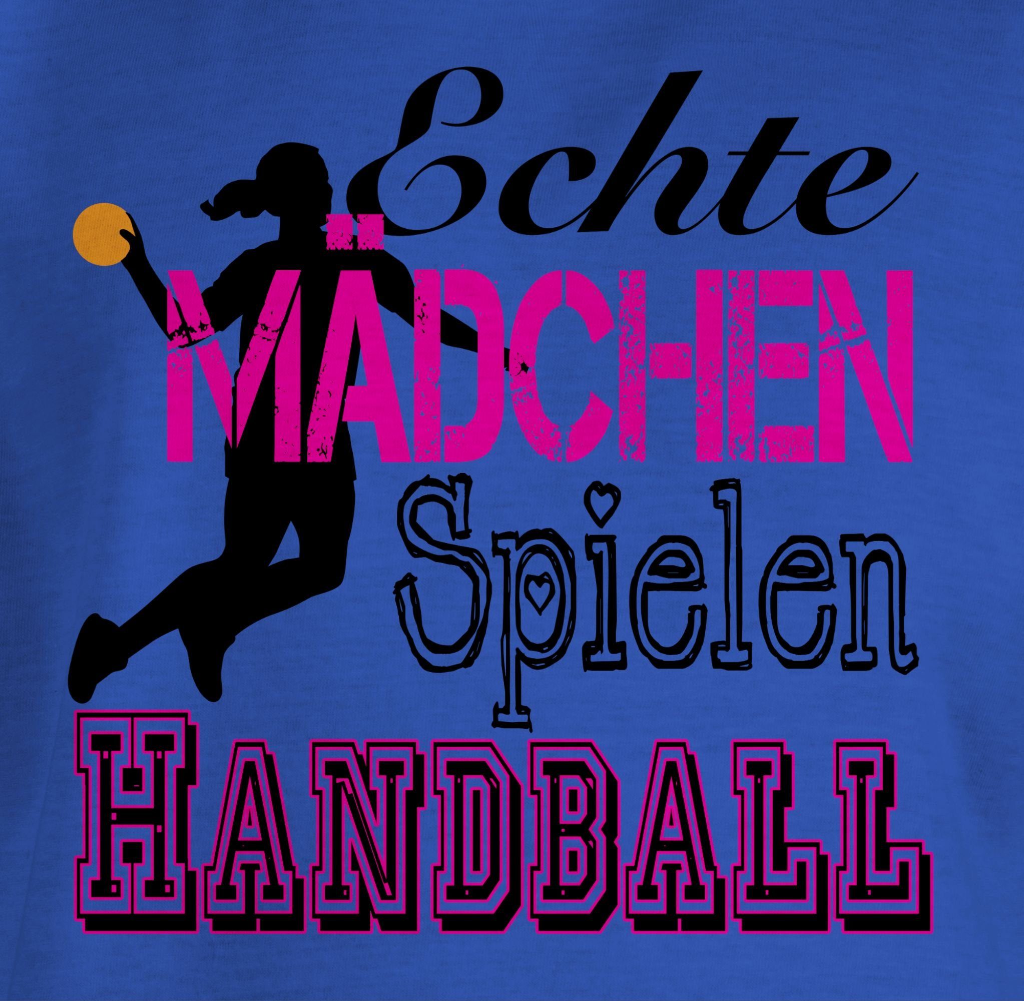 Shirtracer T-Shirt Echte Mädchen Royalblau Spielen Kleidung 3 Handball Kinder Sport