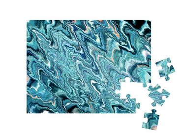 puzzleYOU Puzzle Künstlerischer Aquawellen in Blau, 48 Puzzleteile, puzzleYOU-Kollektionen Crazy Puzzles