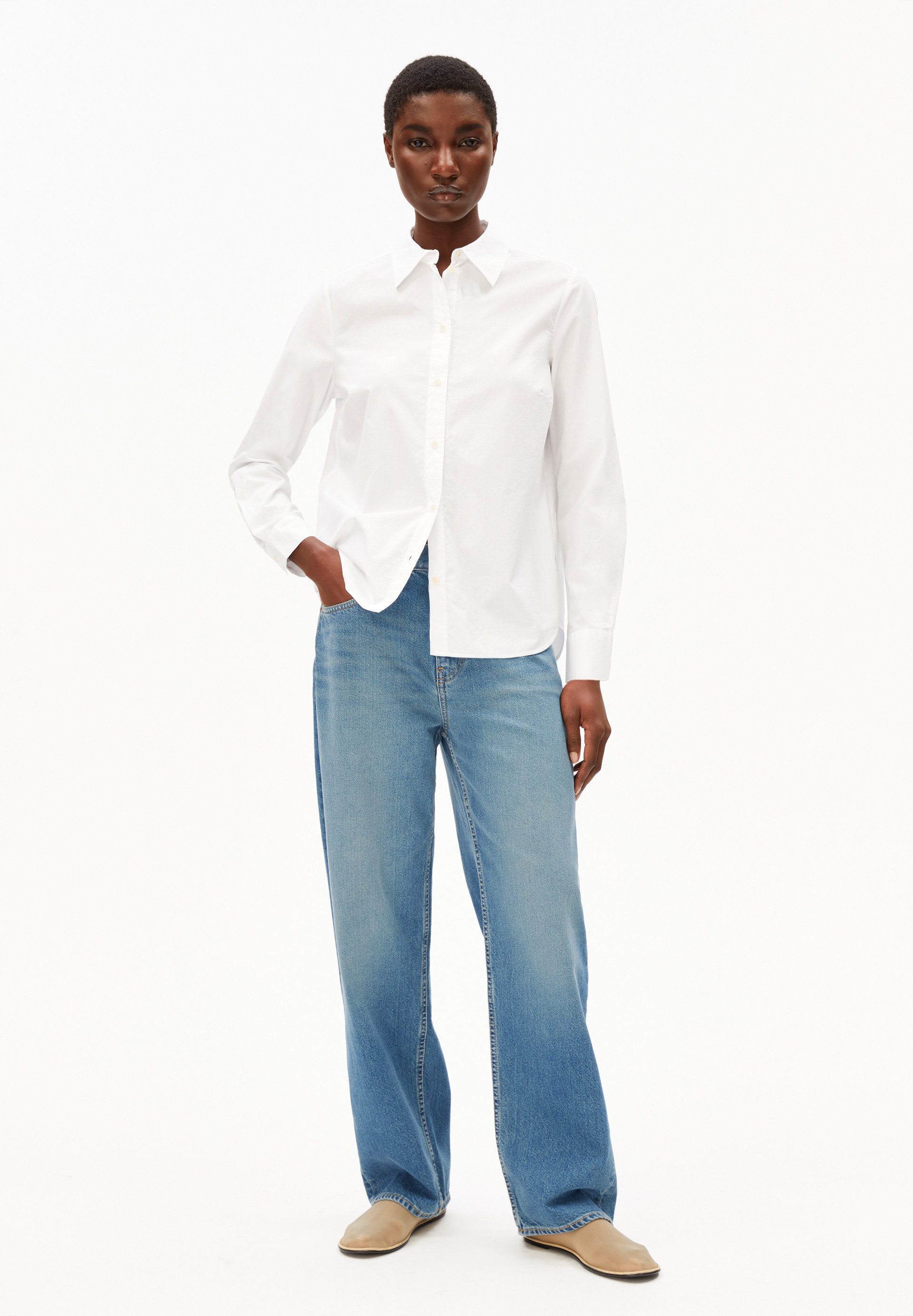 Armedangels Hemdbluse LOUILAA Bluse aus Bio-Baumwolle (1-tlg) Relaxed Fit günstig online kaufen