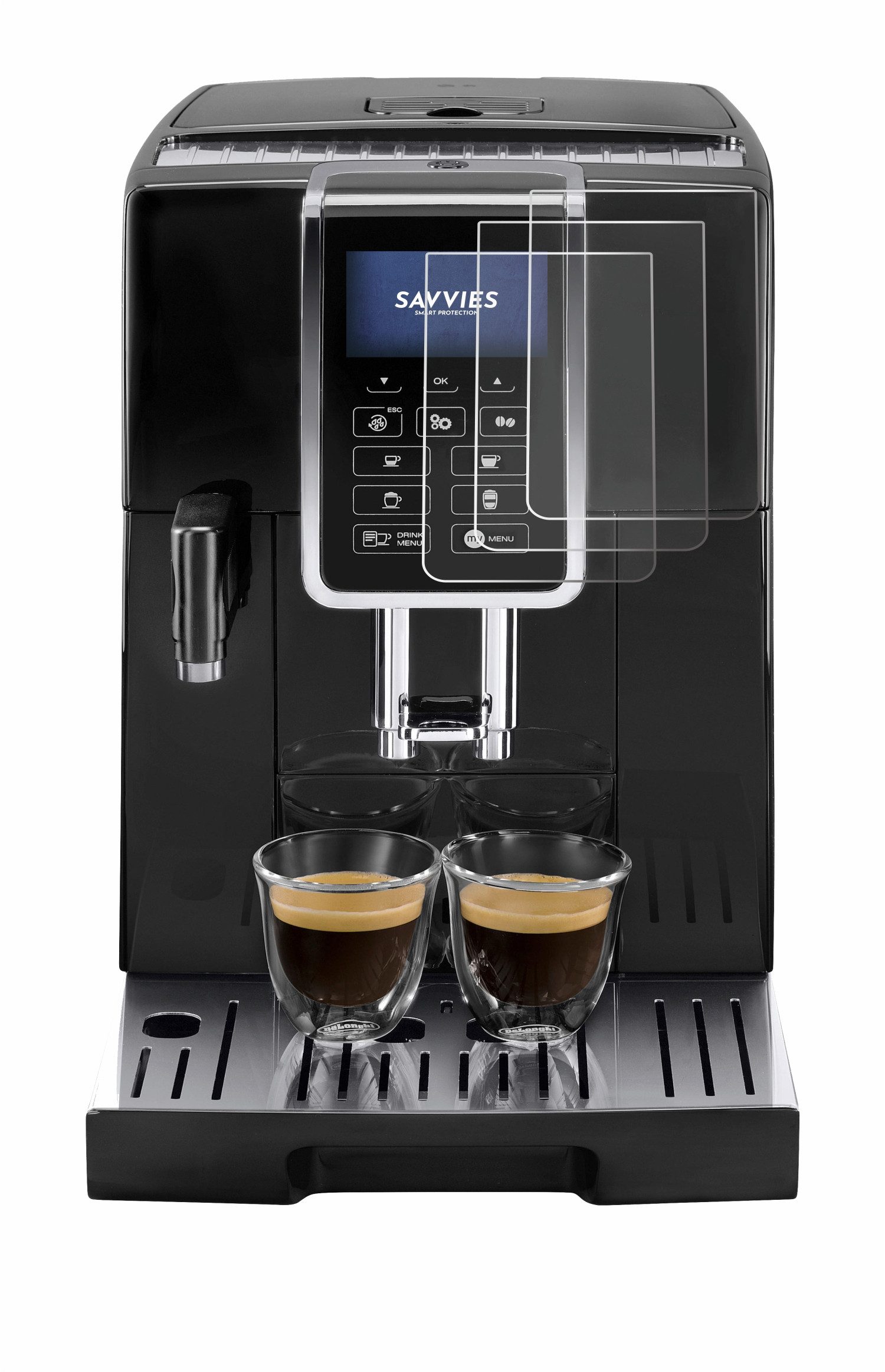 Savvies Displayschutzfolie Schutzfolie für DeLonghi Dinamica ECAM350.55, 6 Stück, Displayschutz Schutz Folie Klar Transparent