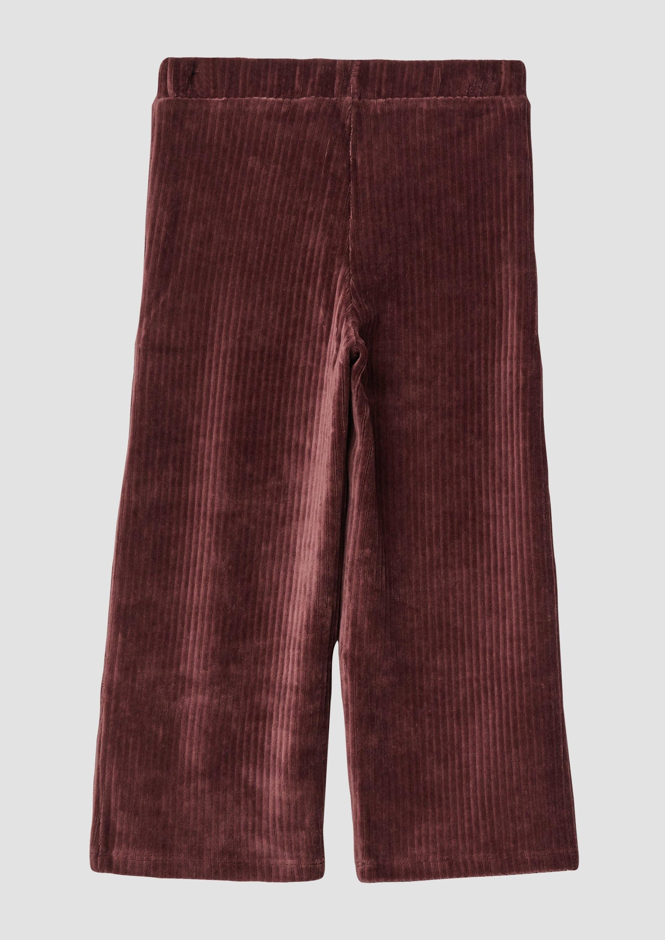 s.Oliver Jogginghose Leggings Wide Leg-Hose aus weichem Cord mit Elastikbund