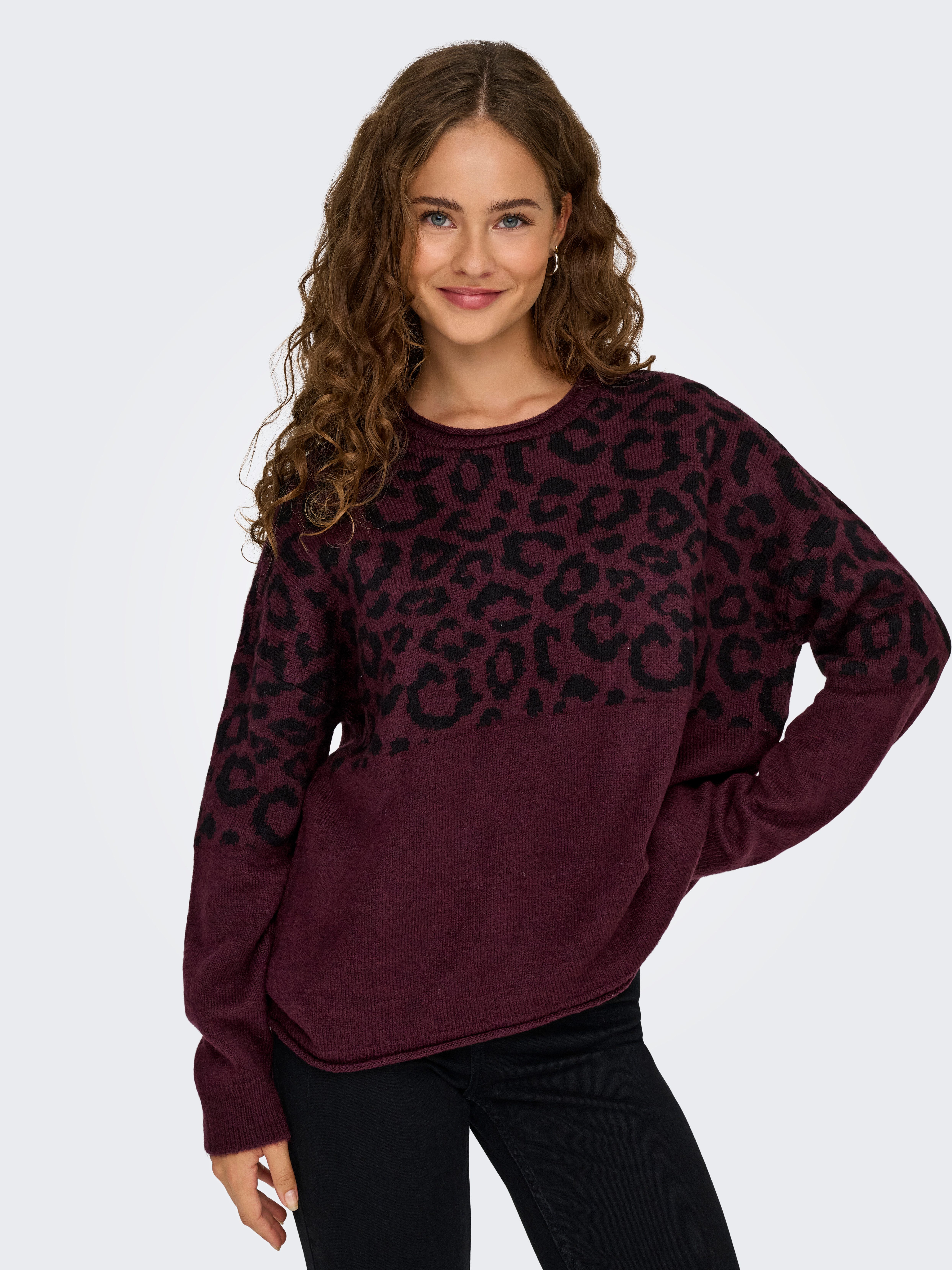 ONLY Rundhalspullover ONLJADE ANIMAL LS O-NECK günstig online kaufen