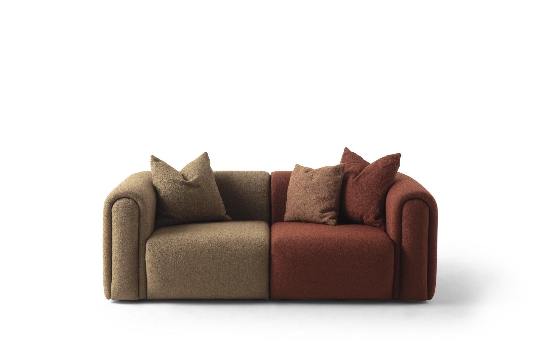 JVmoebel 3-Sitzer Elegantes Sofa aus Textil in Mehrfarbig mit modernem Design, 1 Teile, Made in Europe