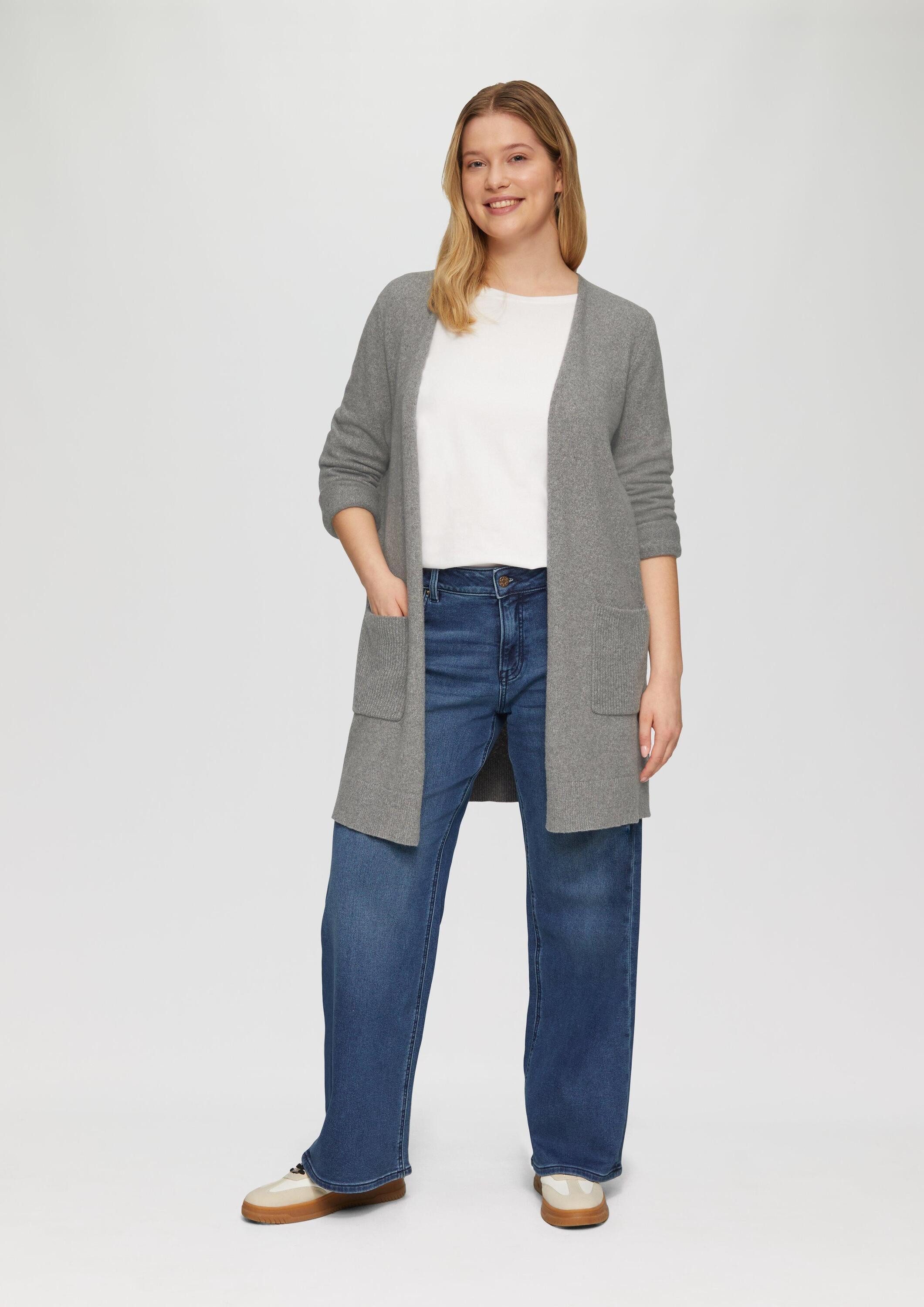 s.Oliver Cardigan Strickjacke Lange Strickjacke mit Rippbündchen – Bild 5 von 5