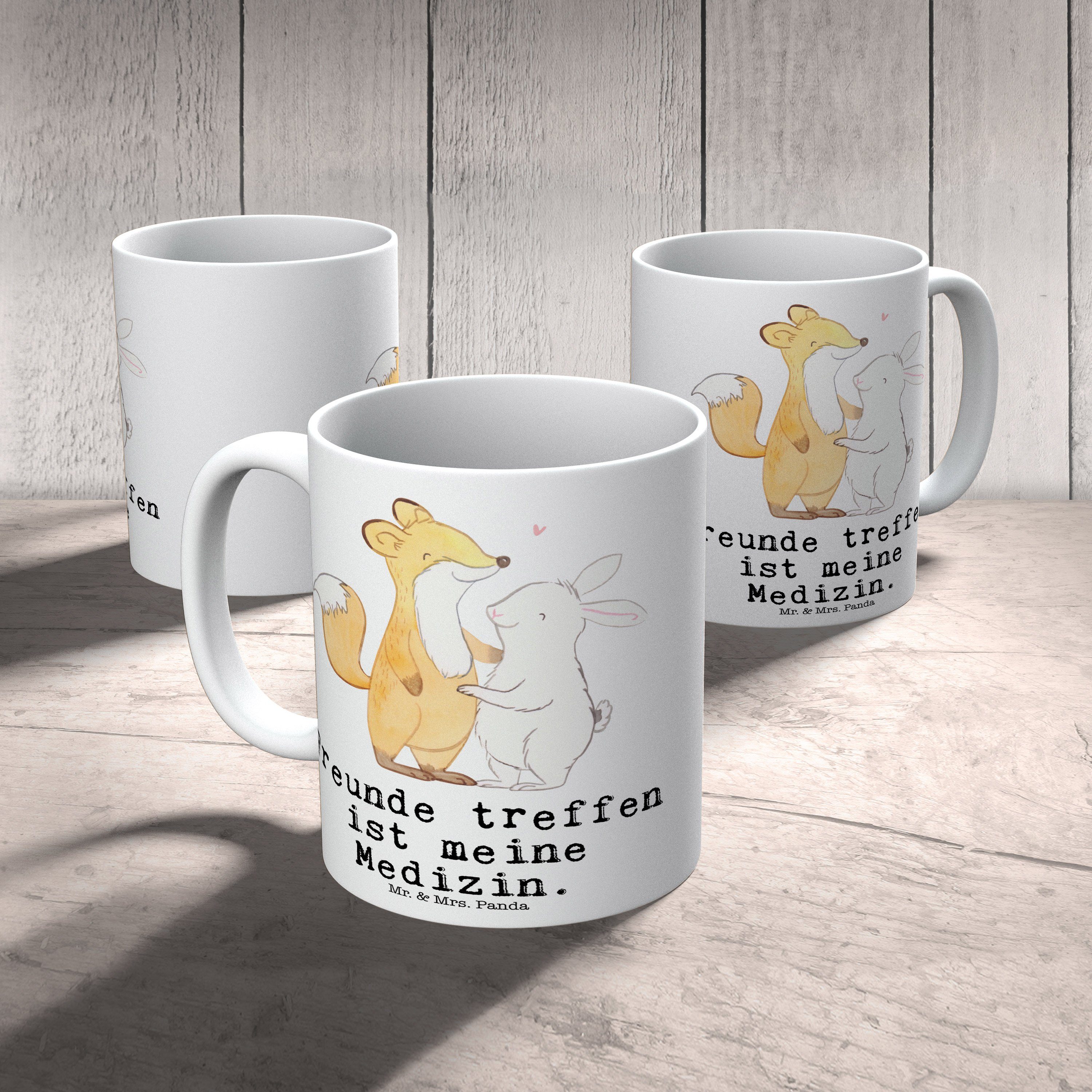 & Medizin Fuchs Porzellantasse, treffen Panda - Tasse Keramik Geschenk, - Mr. Hase Mrs. Freunde Weiß