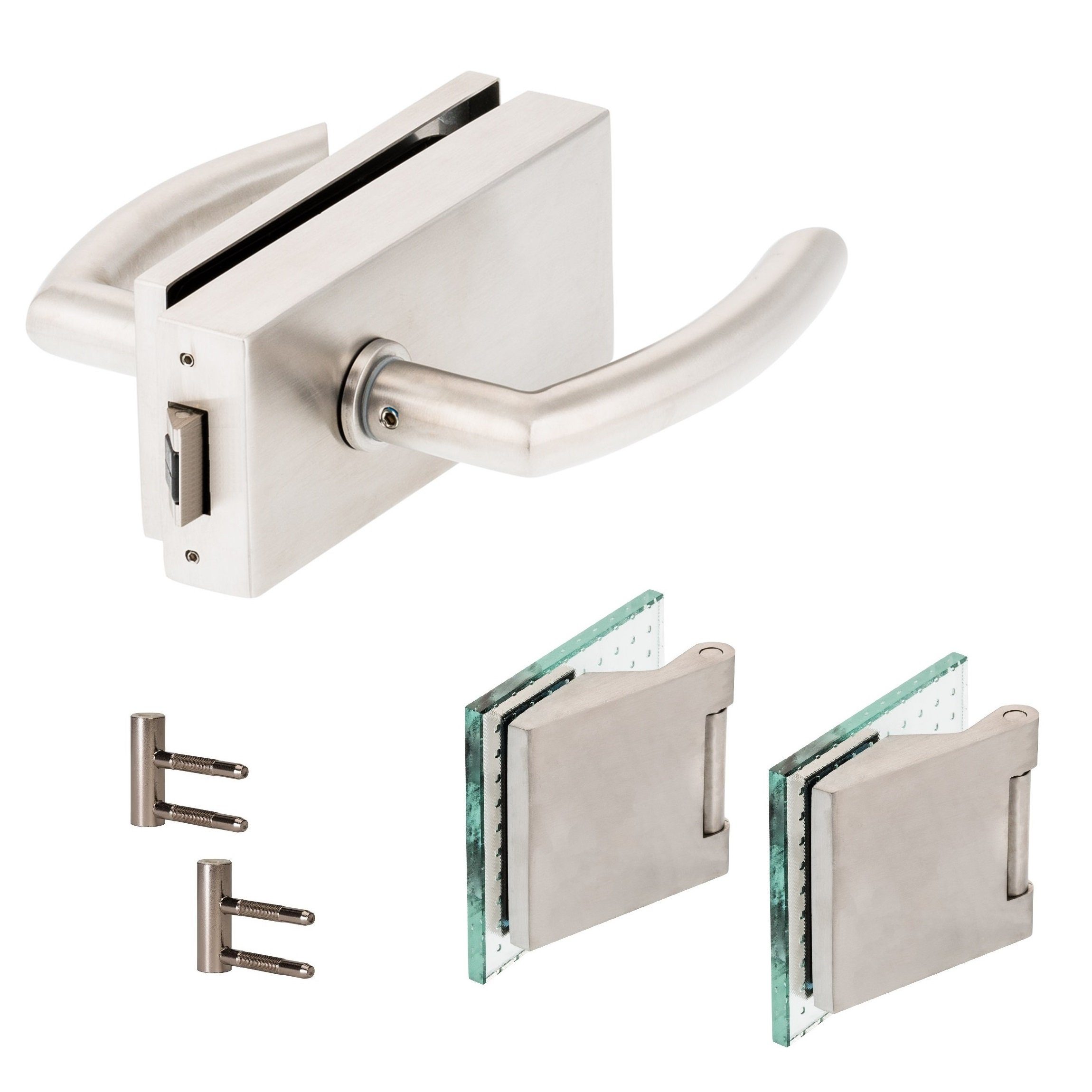 Türbeschläge24 Drückergarnitur Classic Glastürbeschlag Q UV V2A Edelstahl m günstig online kaufen