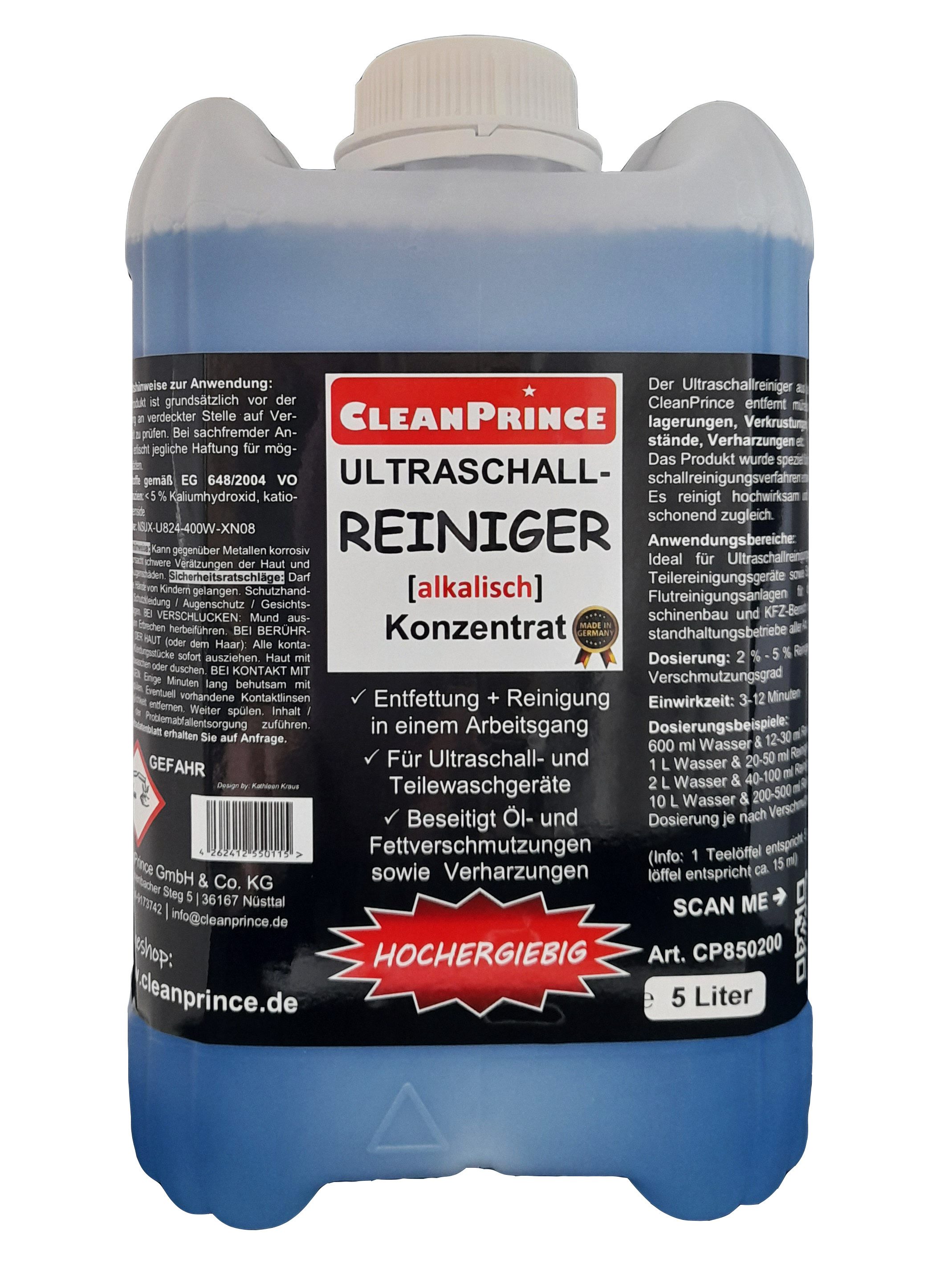 CleanPrince Ultraschallreiniger Ultraschallreiniger alkalisch Konzentrat CP850200
